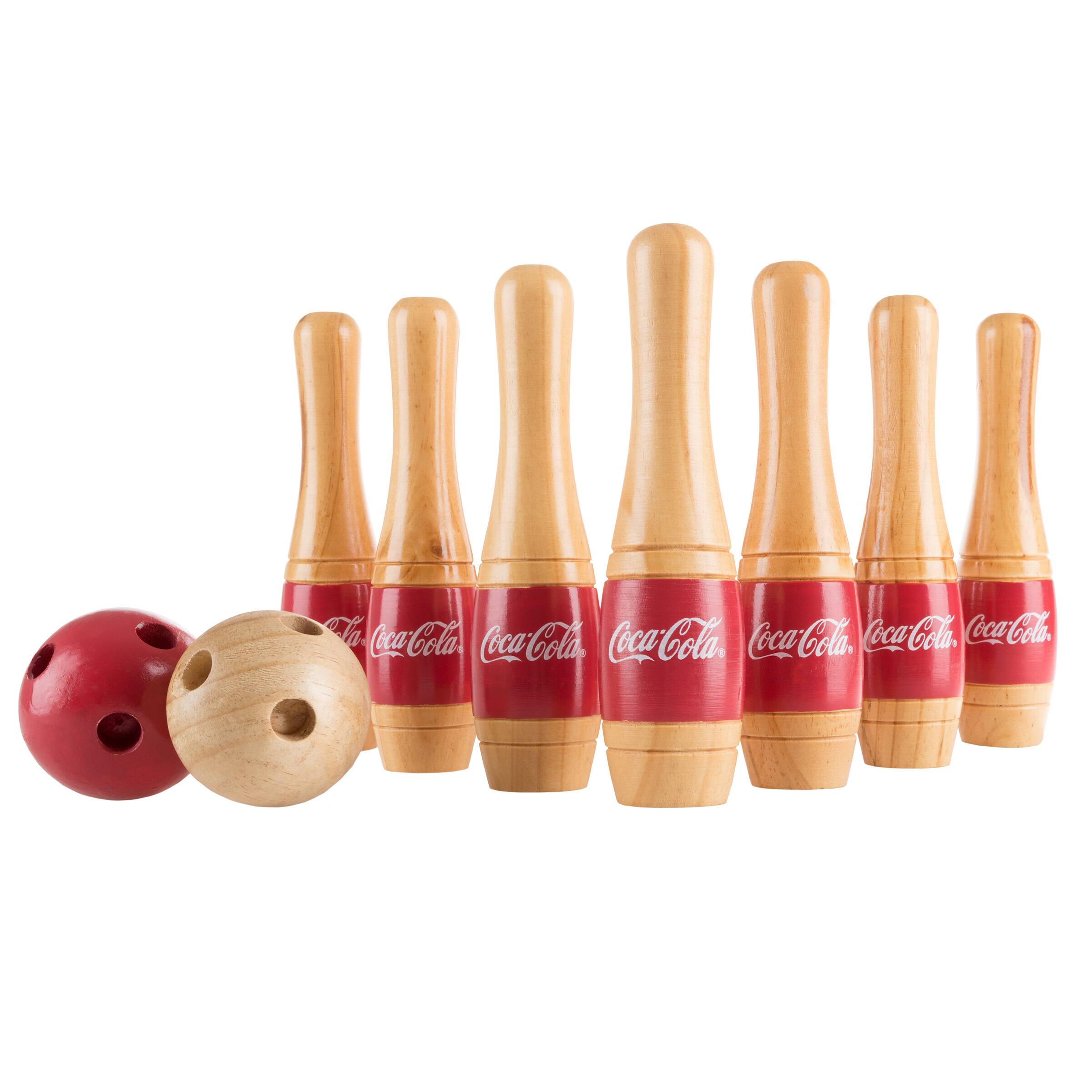 Toy Time Coca-Cola Indoor &#x26; Outdoor Wooden Bowling Set