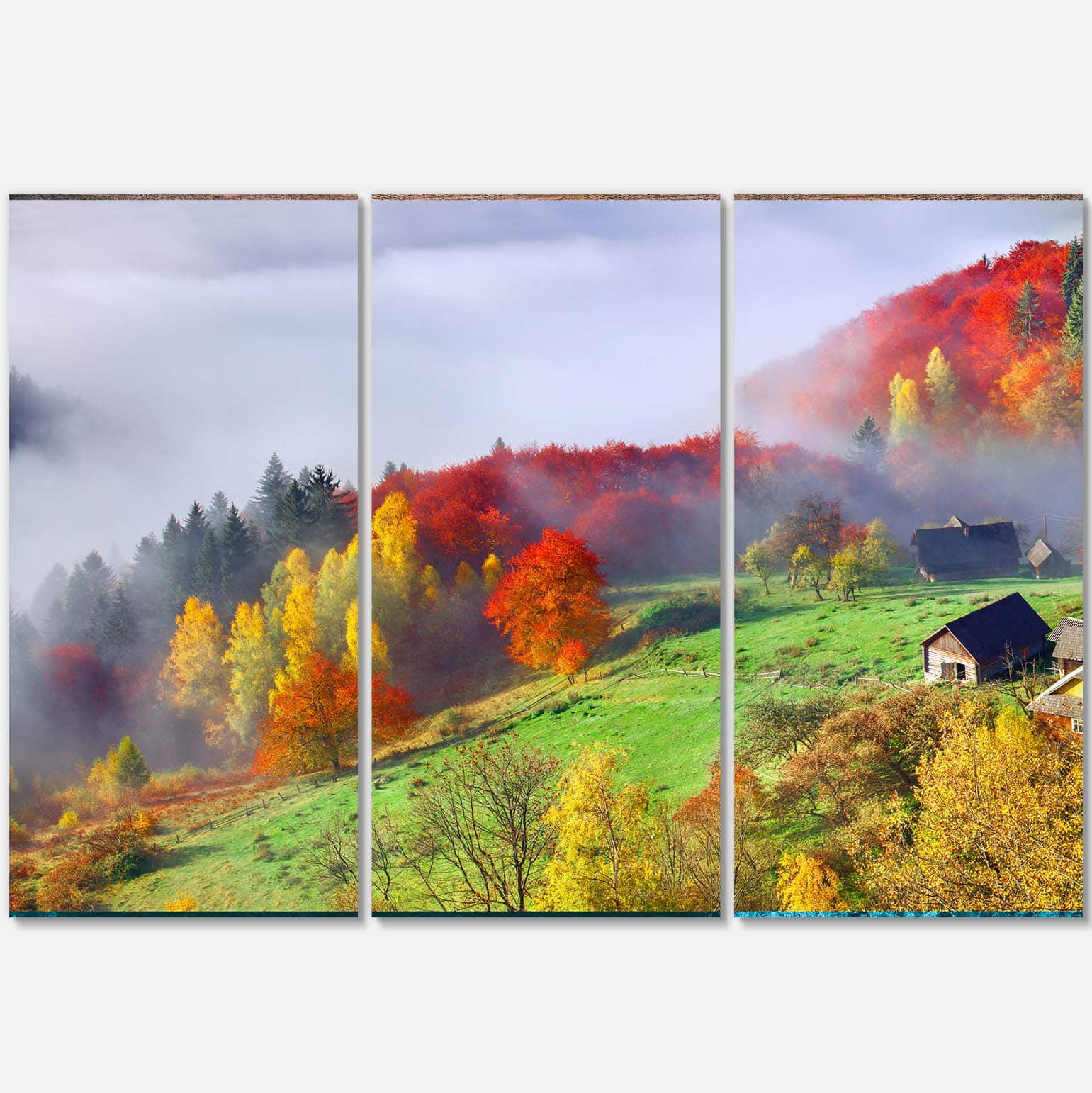 Designart - Colorful Autumn Landscape in Mountains - Large Landscape Canvas Art Print