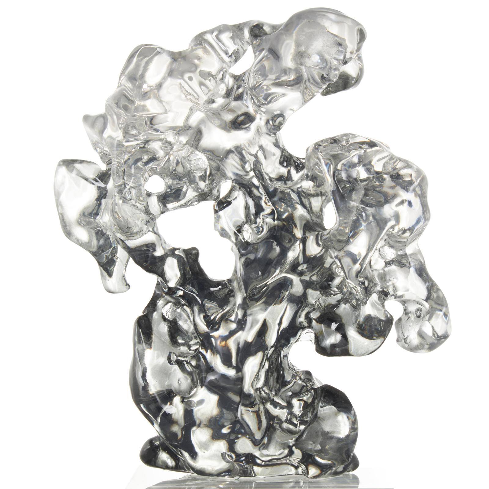 10" Clear Freeform Glass Sculpture