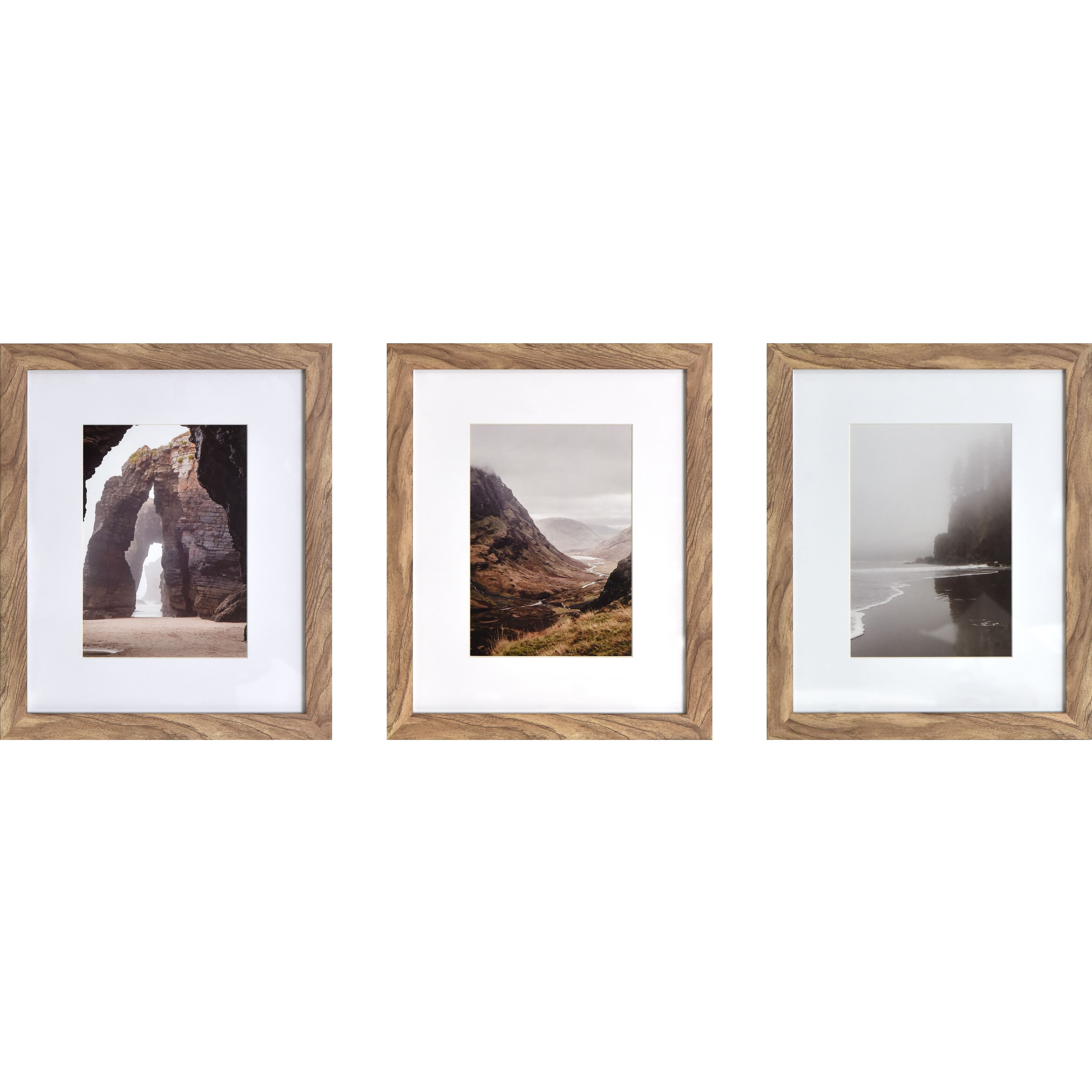 3 Pack Gallery&#x2122; Honey Frame with Mat by Studio D&#xE9;cor&#xAE;
