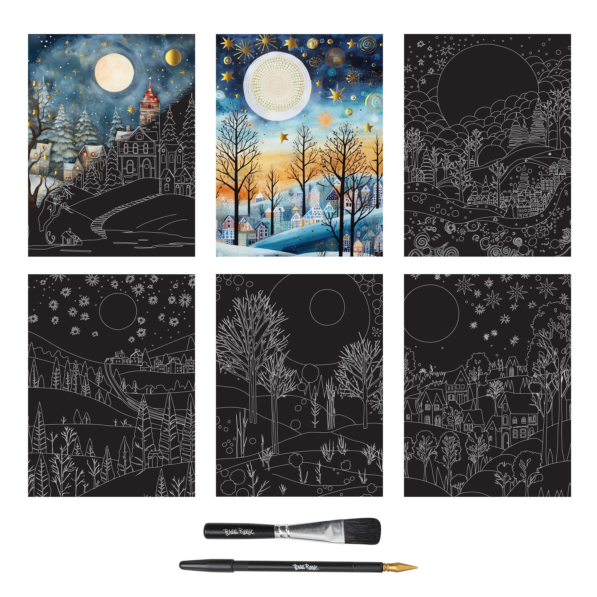 Brea Reese&#x2122; 9&#x22; x 12&#x22; Folk Art Scratch Art Paper Pad