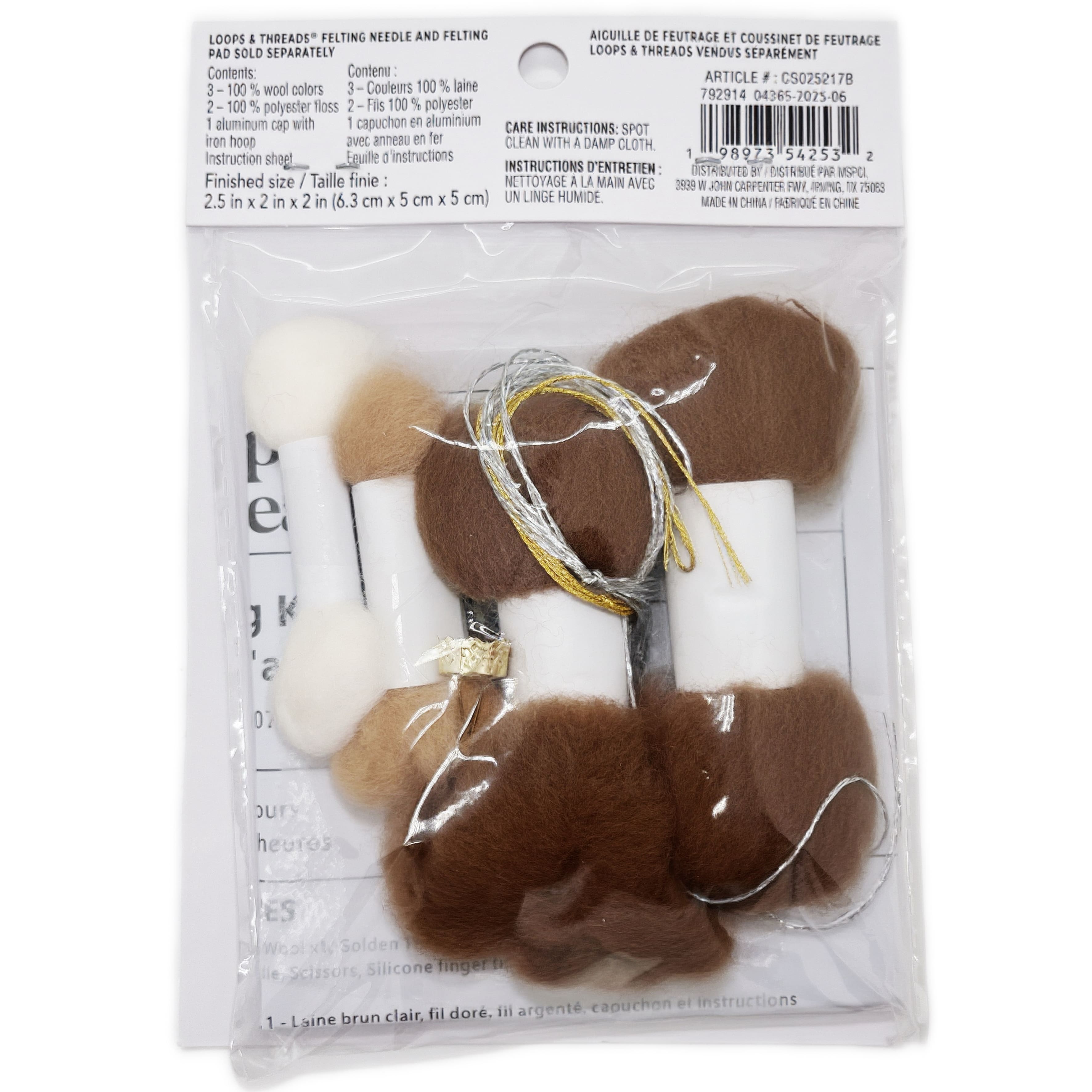 Christmas Frosted Pinecone Ornament Felting Kit by Loops &#x26; Threads&#xAE;