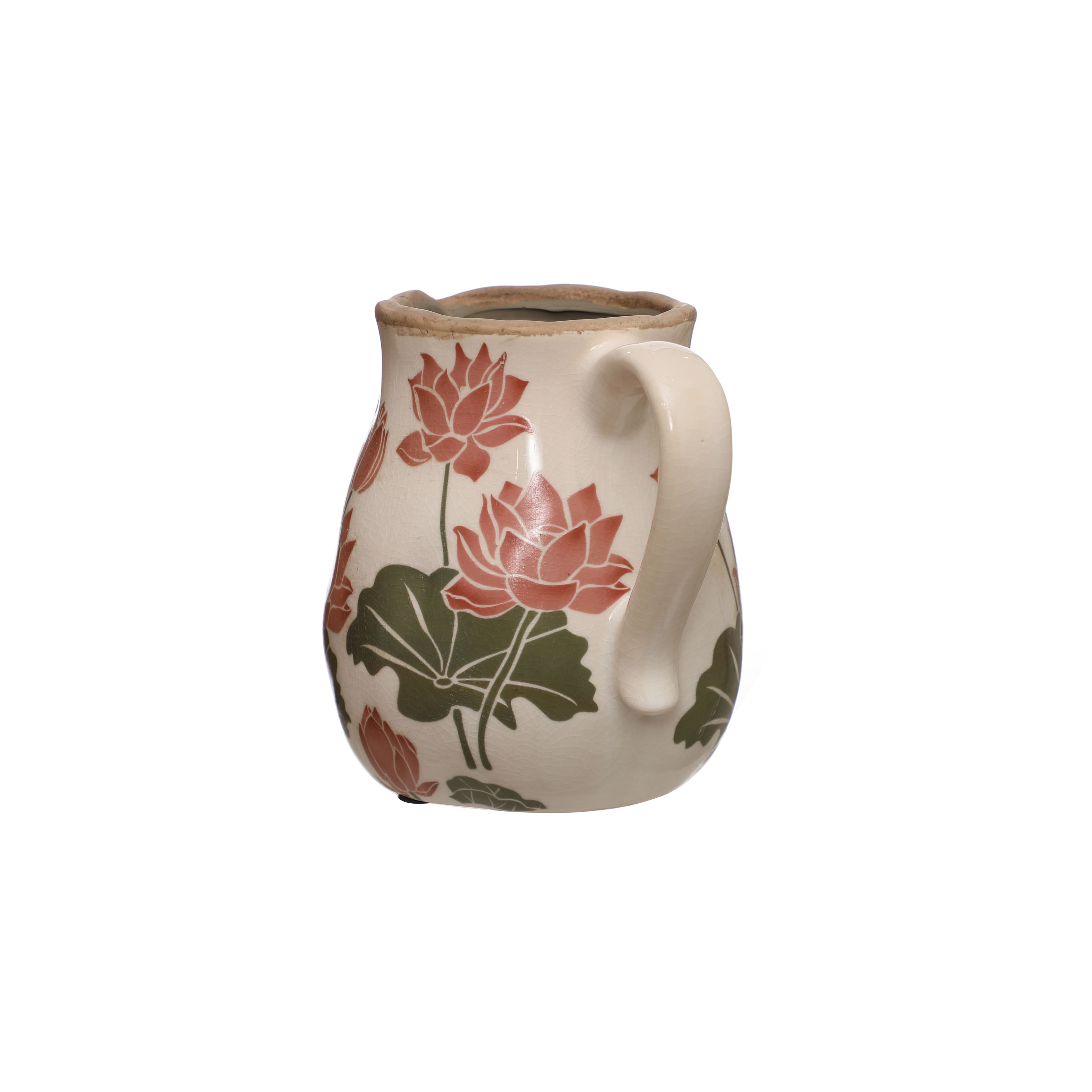 6.75&#x22; Lotus Ceramic Decorative Pitcher by Ashland&#xAE;