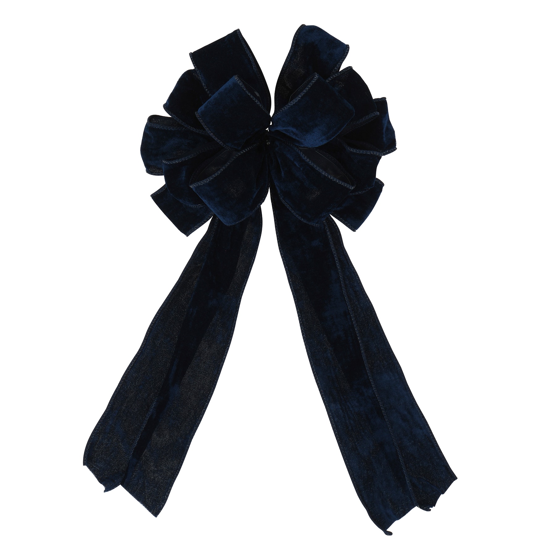 20.5&#x22; Navy Velvet Tree Topper Bow by Celebrate It&#x2122;