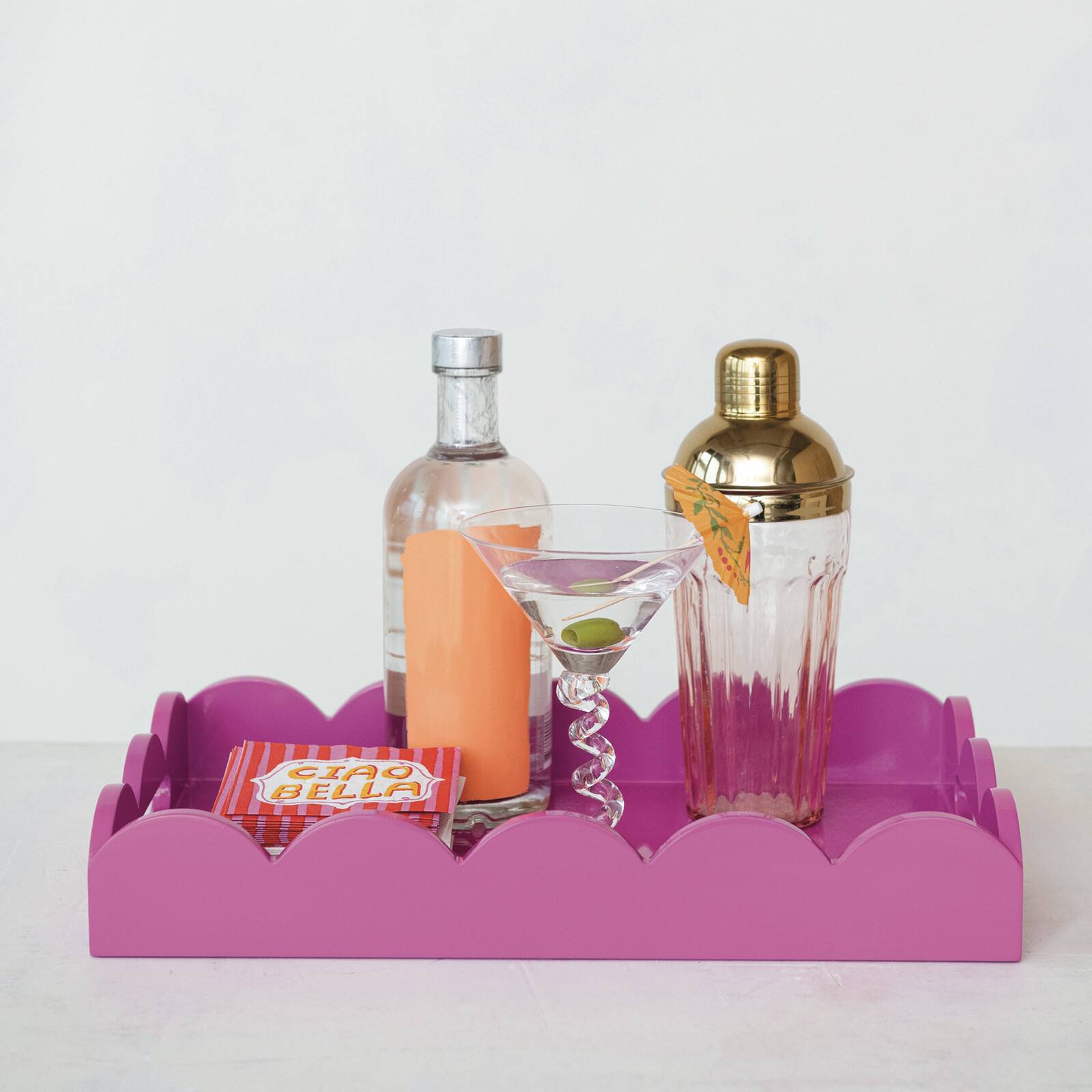 Hello Honey&#xAE; 16&#x22; Wide Fuchsia Wood Tray