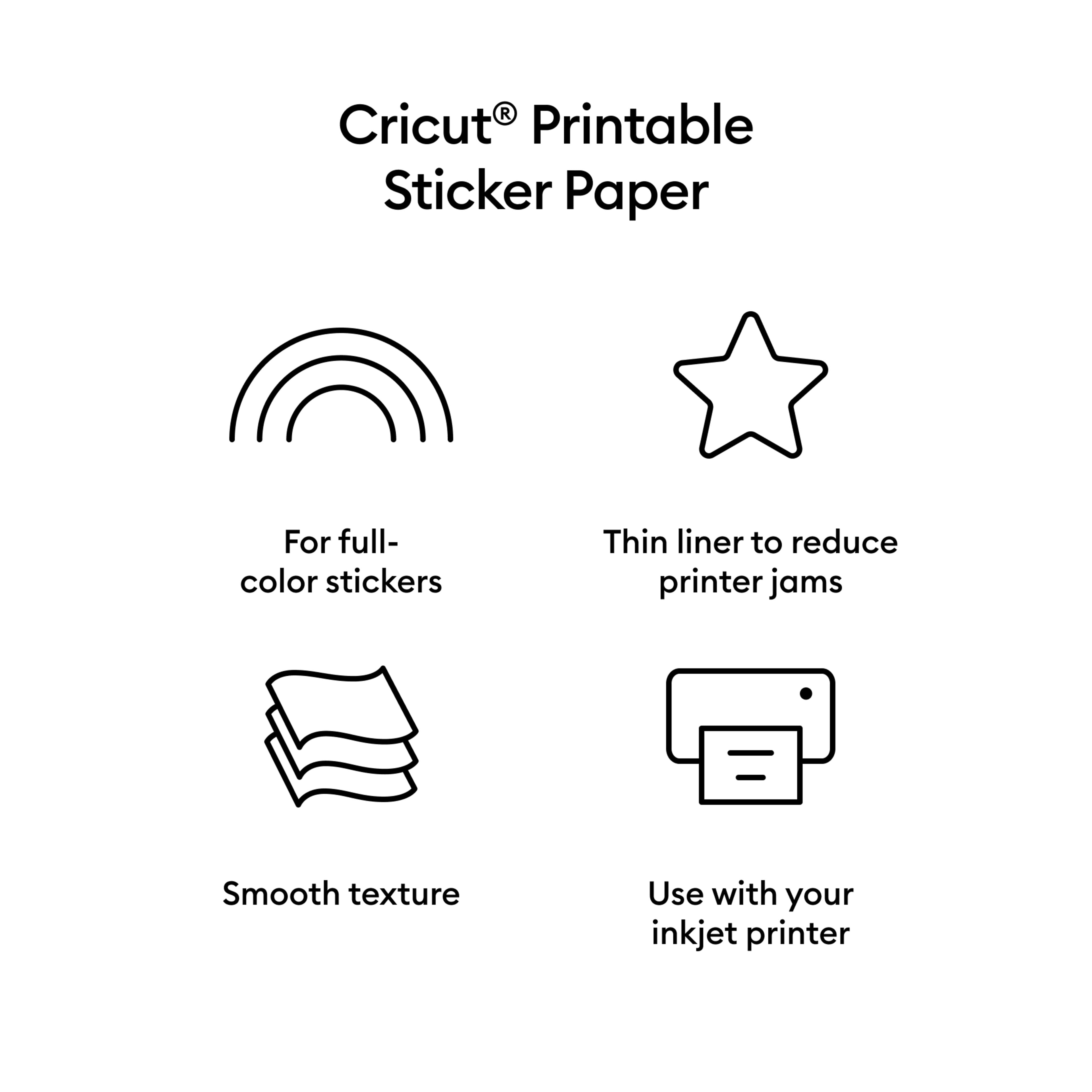 Cricut® US Letter Printable Sticker Paper, 8ct.