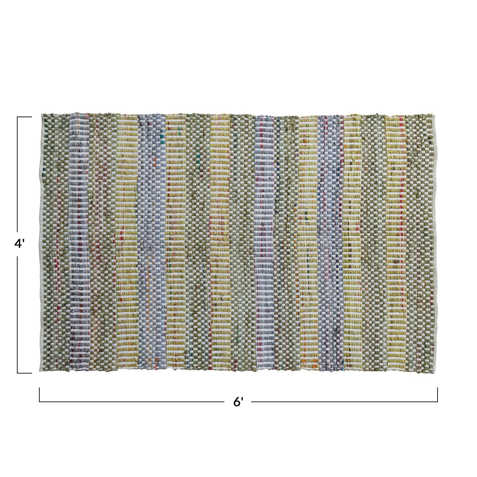 Hello Honey® Woven Cotton Blend Rug with Stripes