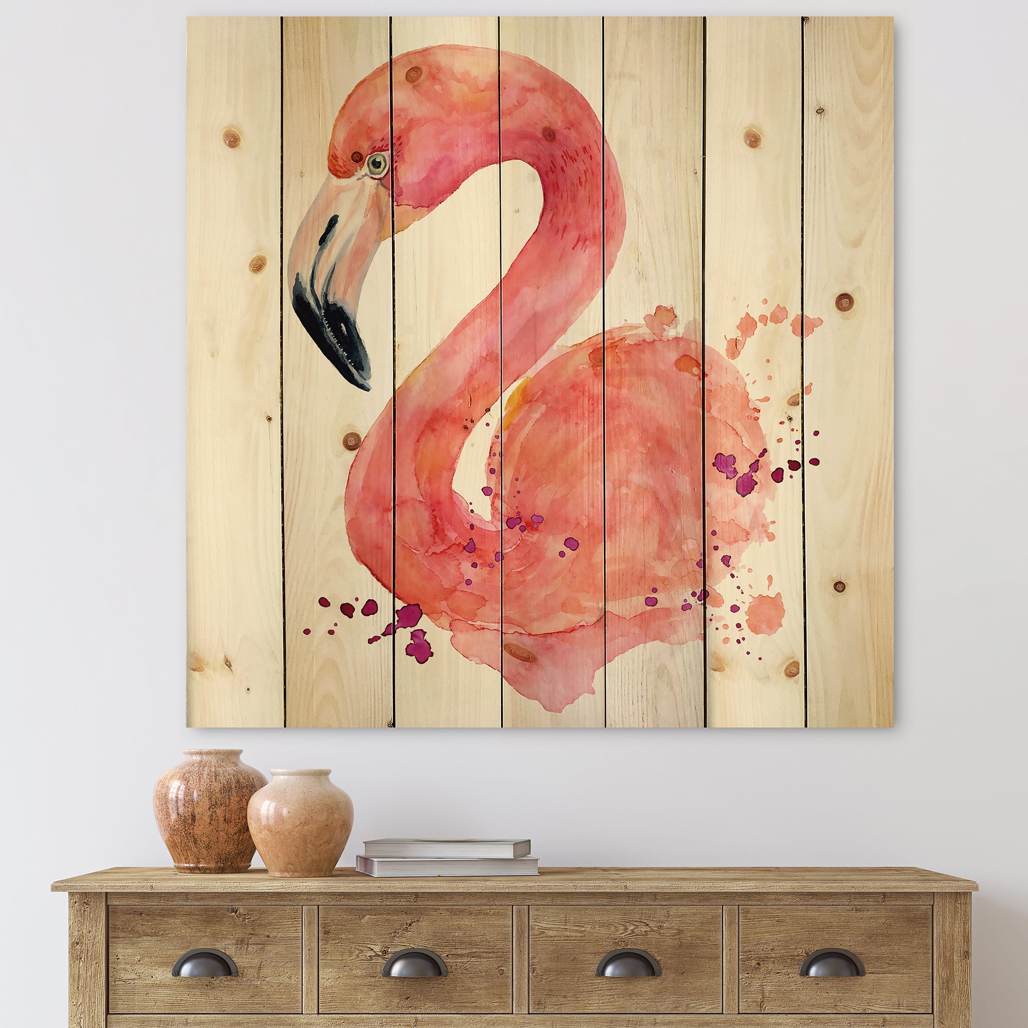 Designart - Portrait of Pink Flamingo I