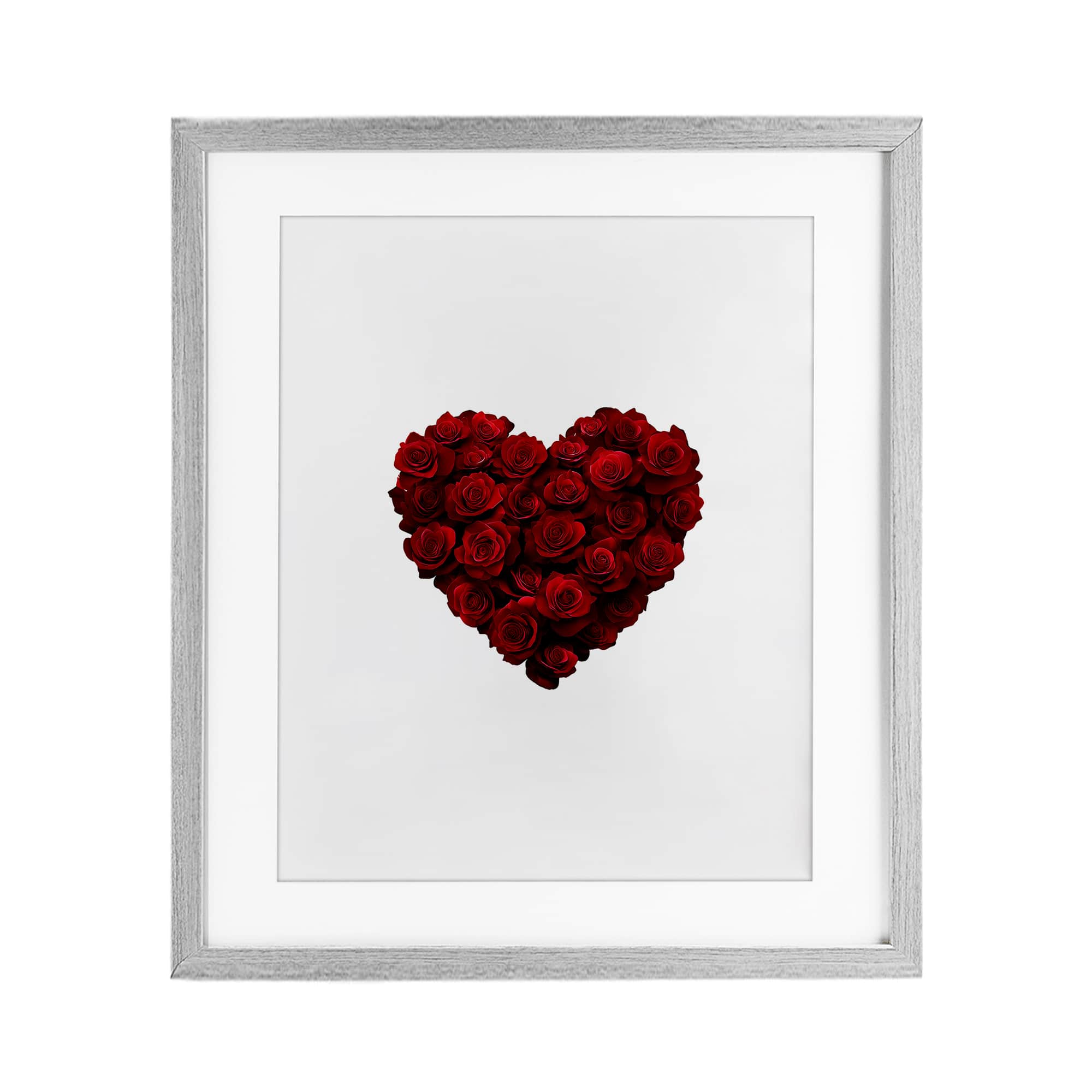 Stupell Industries Heart of Roses Bouquet Framed Print Under Glass Wall Art
