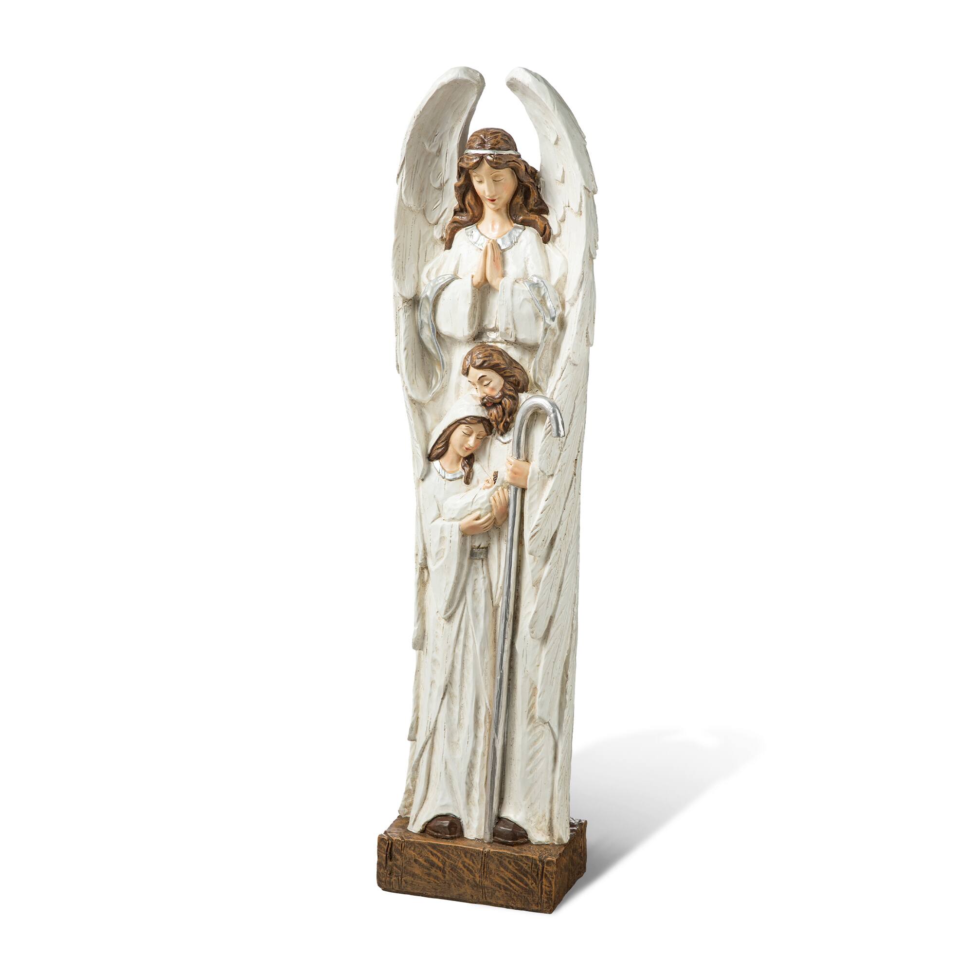 Glitzhome&#xAE; 30.5&#x22; Ivory Nativity Angel Porch D&#xE9;cor