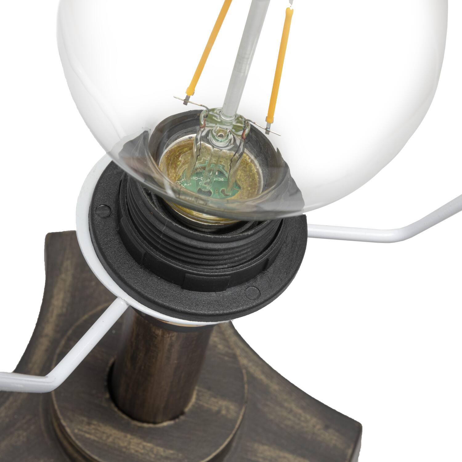 Hello Honey® 5ft. Mid-Century Modern Wood Floor Lamp with Burlap Drum Shade