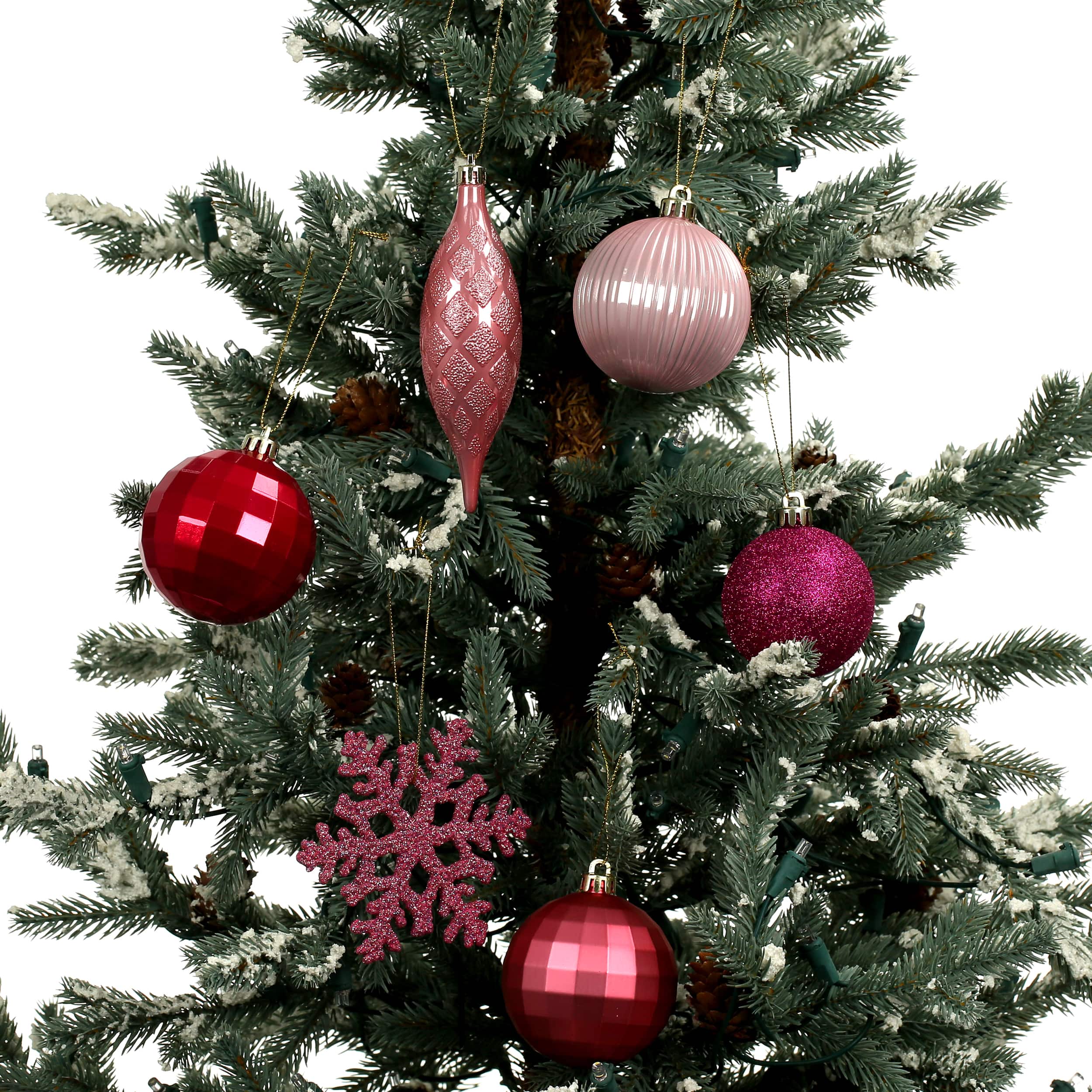 34 Pack Ball, Finial, &#x26; Snowflake Shatterproof Ornaments by Ashland&#xAE;