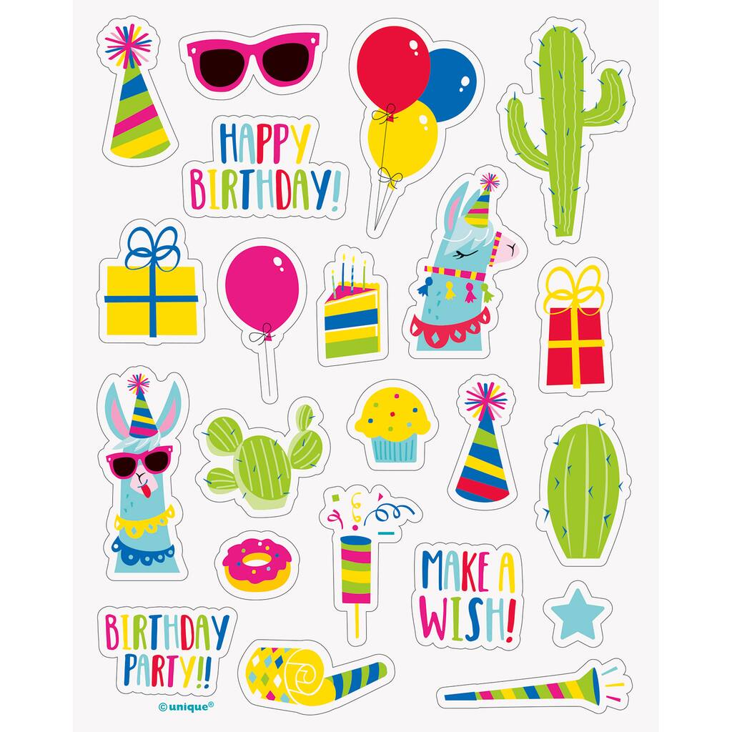 llama stickers llama birthday party favors
