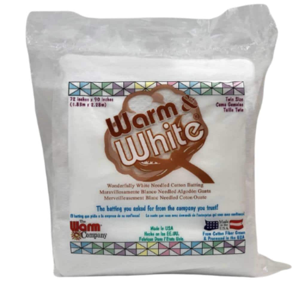 Warm &#x26; White&#xAE; 72&#x22; x 90&#x22; Pre-Cut Twin Cotton Batting