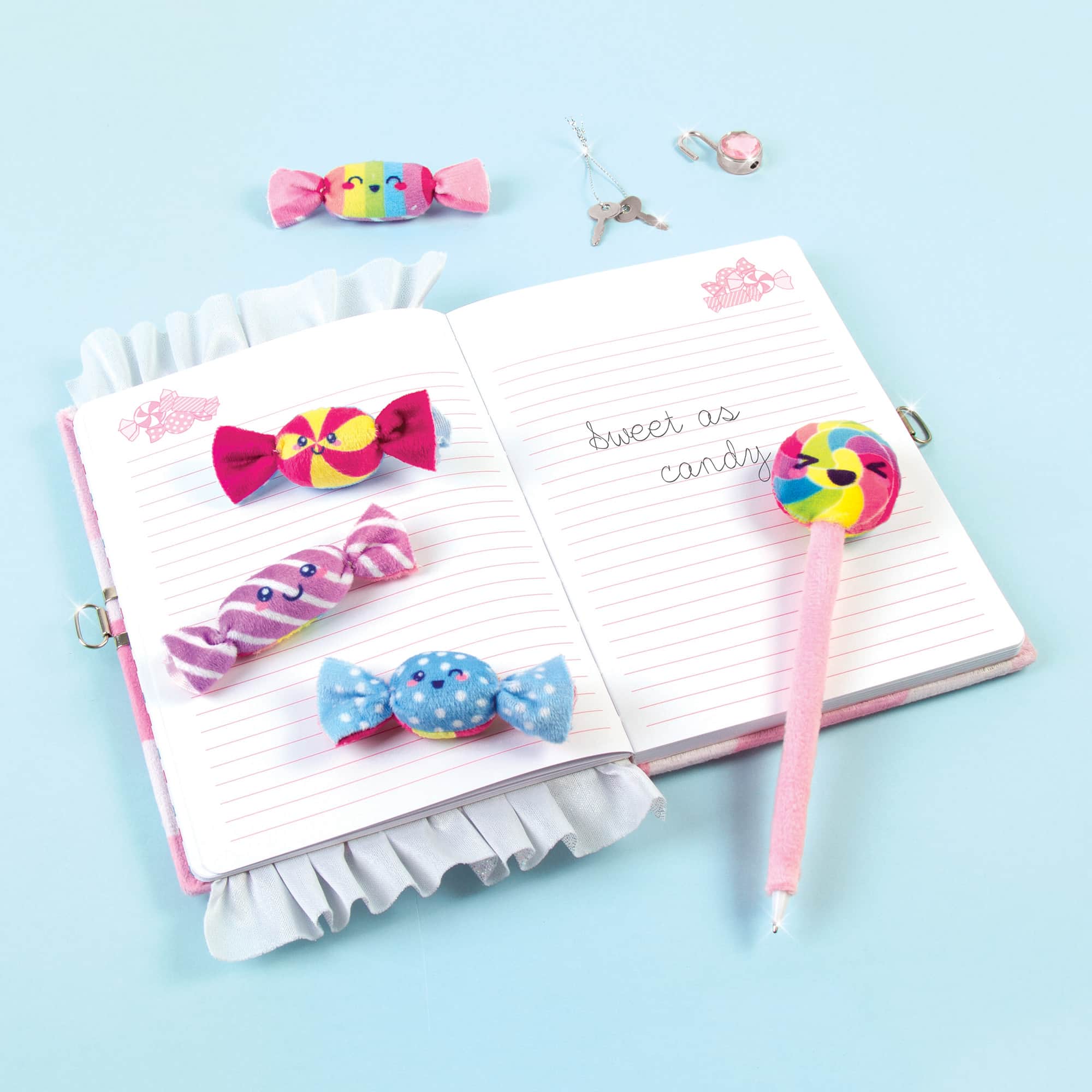 Make It Real&#x2122; 3C4G Candy Plush Pocket Locking Journal Set