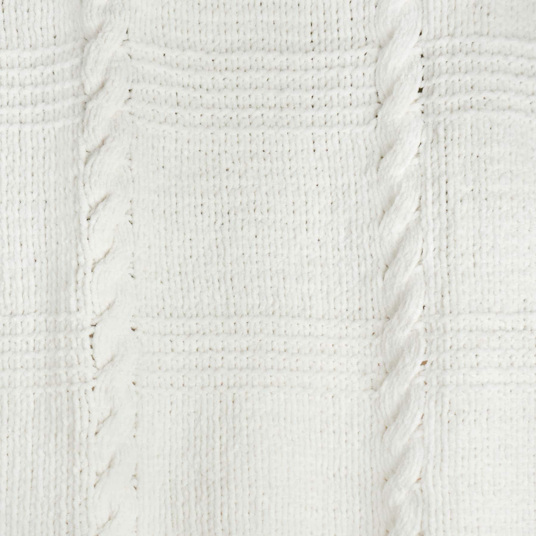 60&#x22; Cream Cable Knit Throw Blanket by Ashland&#xAE;