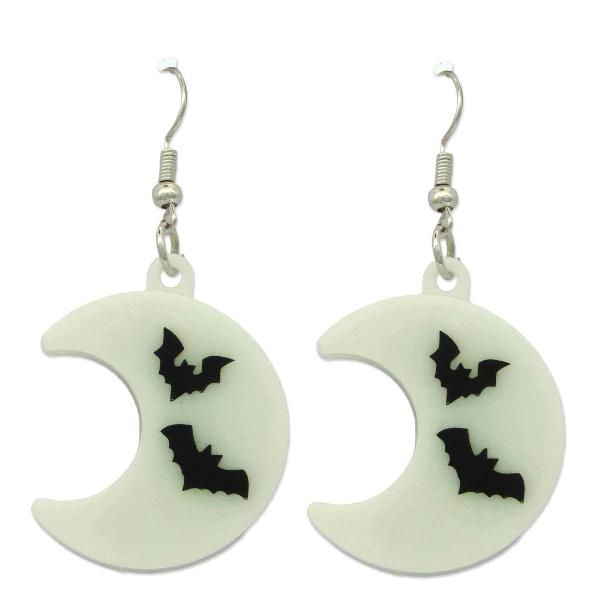 Light Up Moon &#x26; Bat Dangle Earrings by Celebrate It&#x2122;