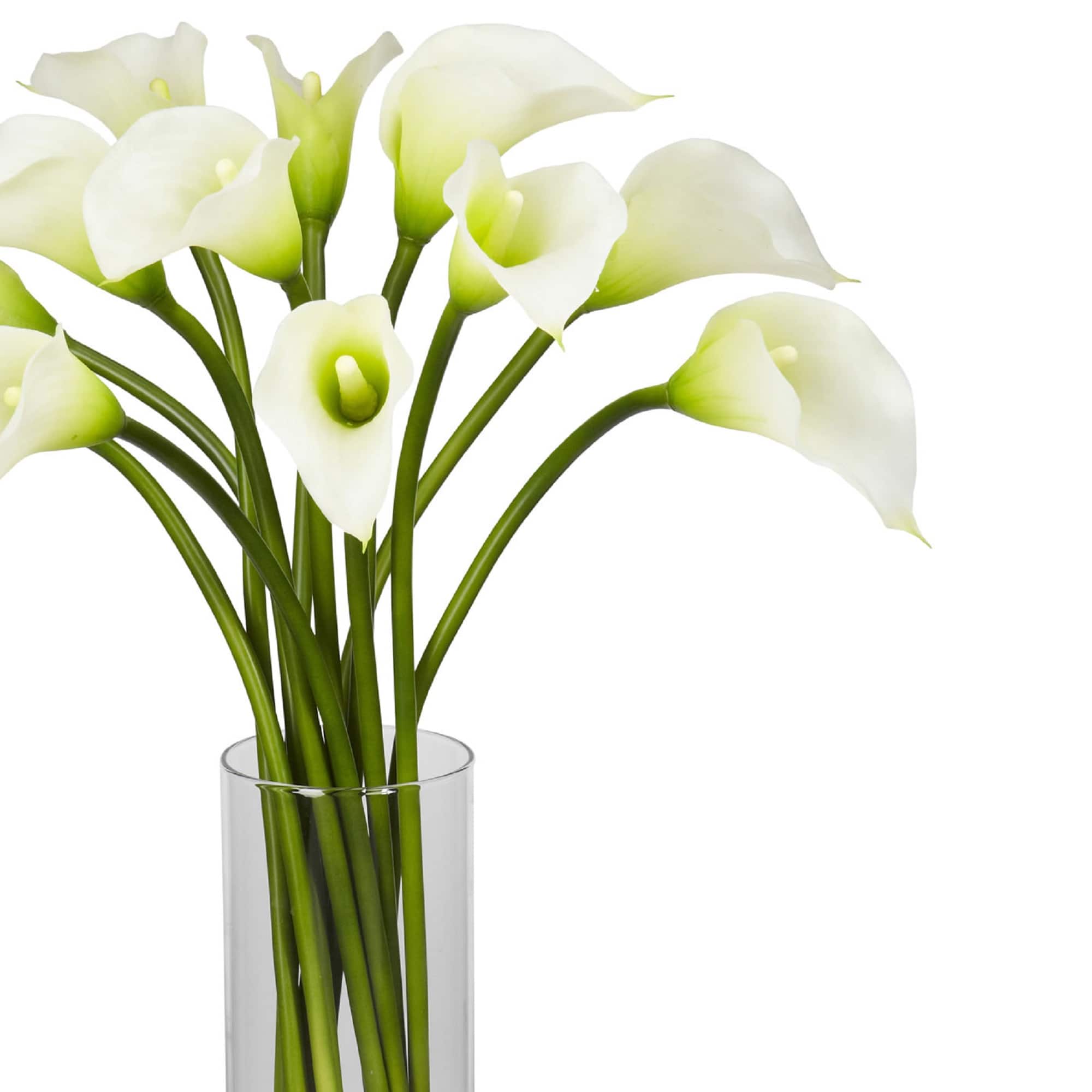 20" Mini Calla Lily Silk Flower Arrangement in Vase