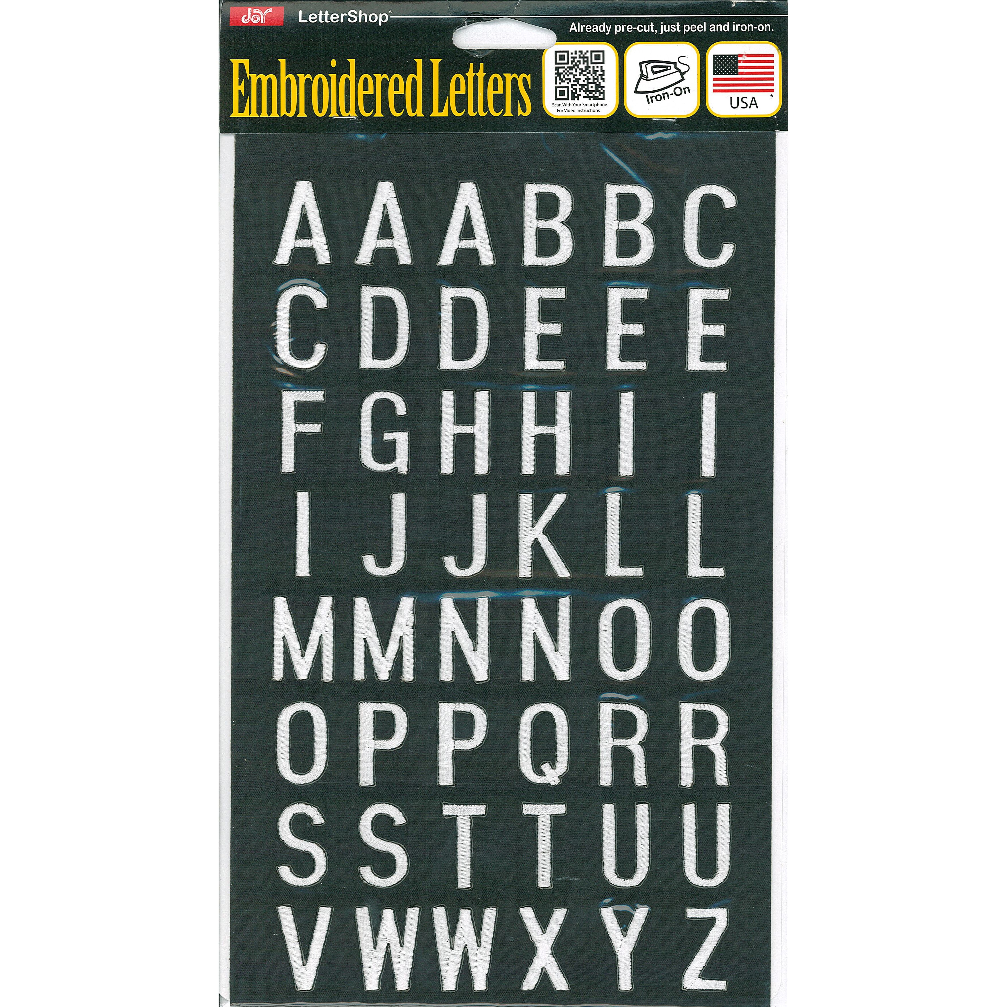 Joy&#xAE; 1&#x22; Iron-On Embroidered Applique Block Letters