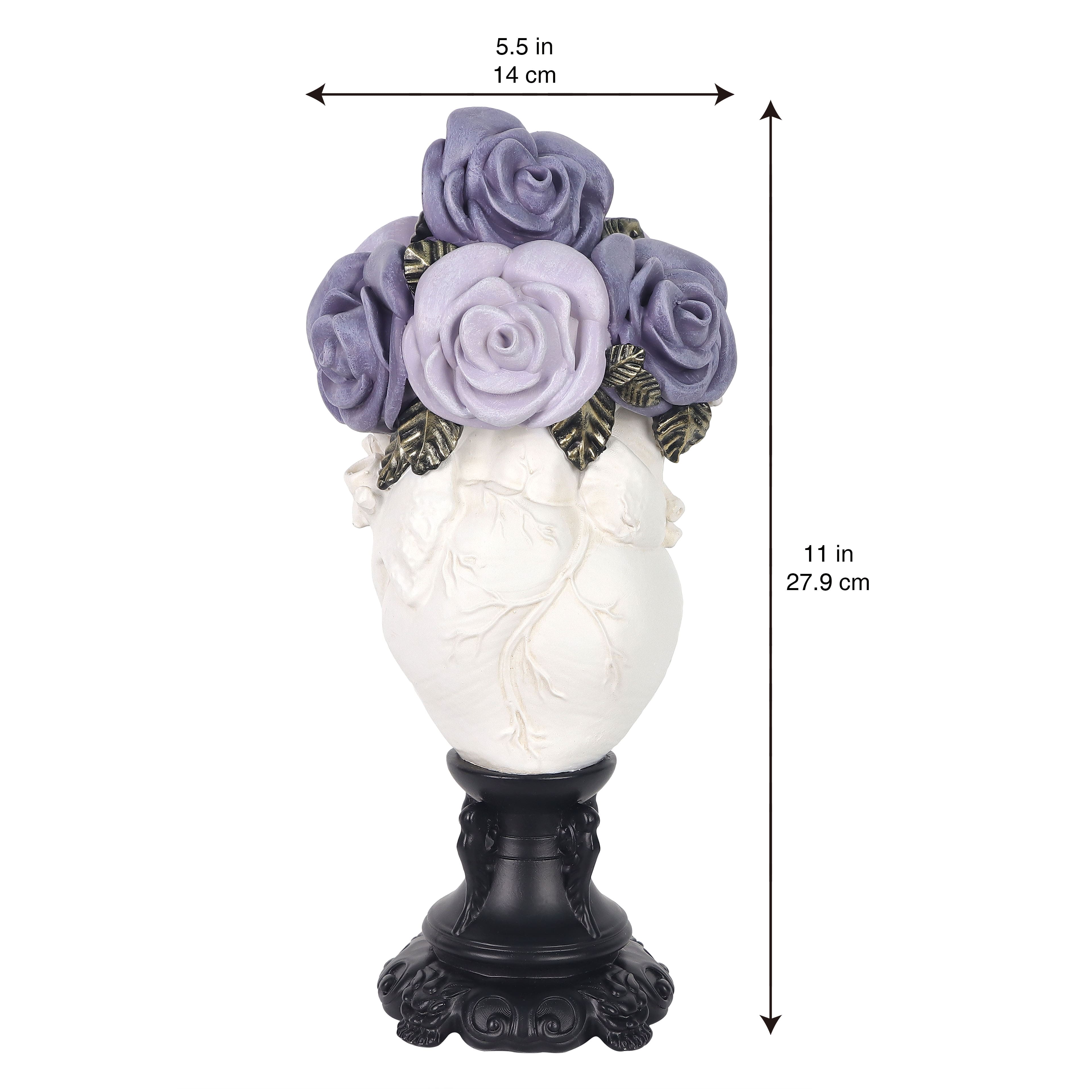 11&#x22; Purple Roses in Heart Tabletop Accent by Ashland&#xAE;