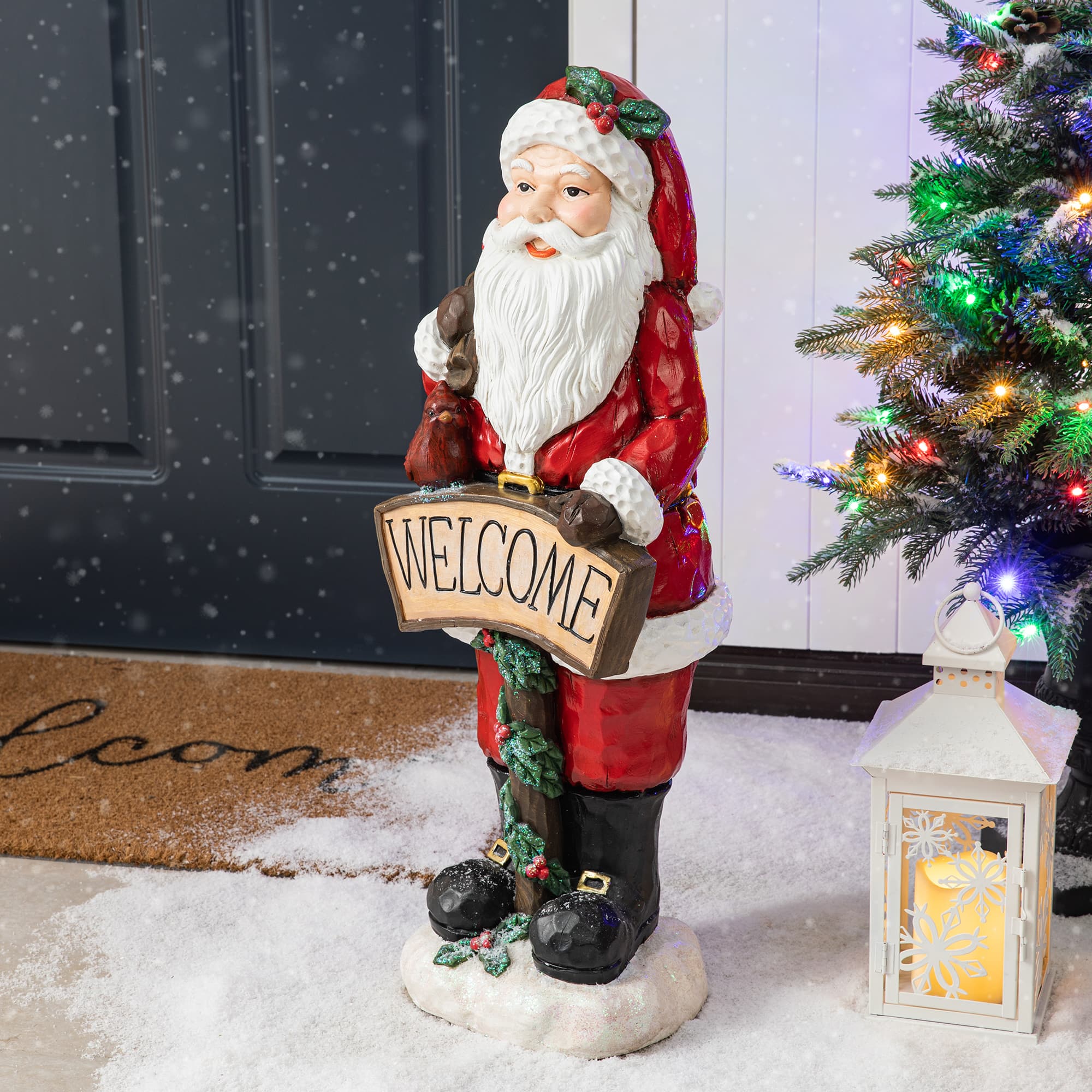 Glitzhome&#xAE; 28&#x22; Christmas Santa Porch D&#xE9;cor