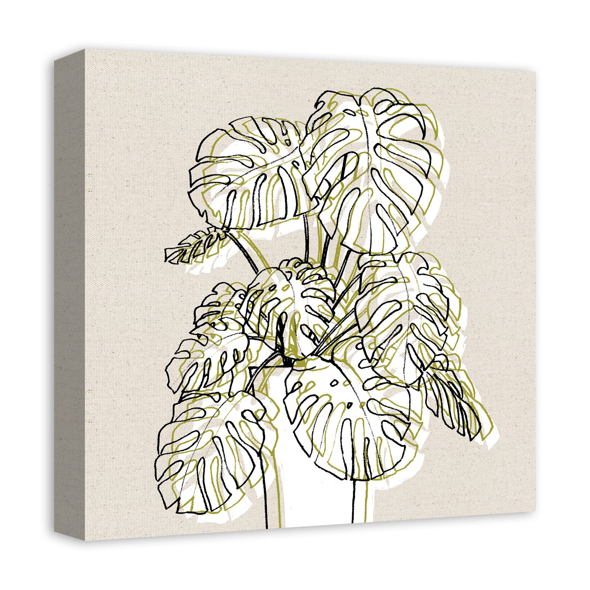 Design Directs Monstera Drawing Canvas Wall Art