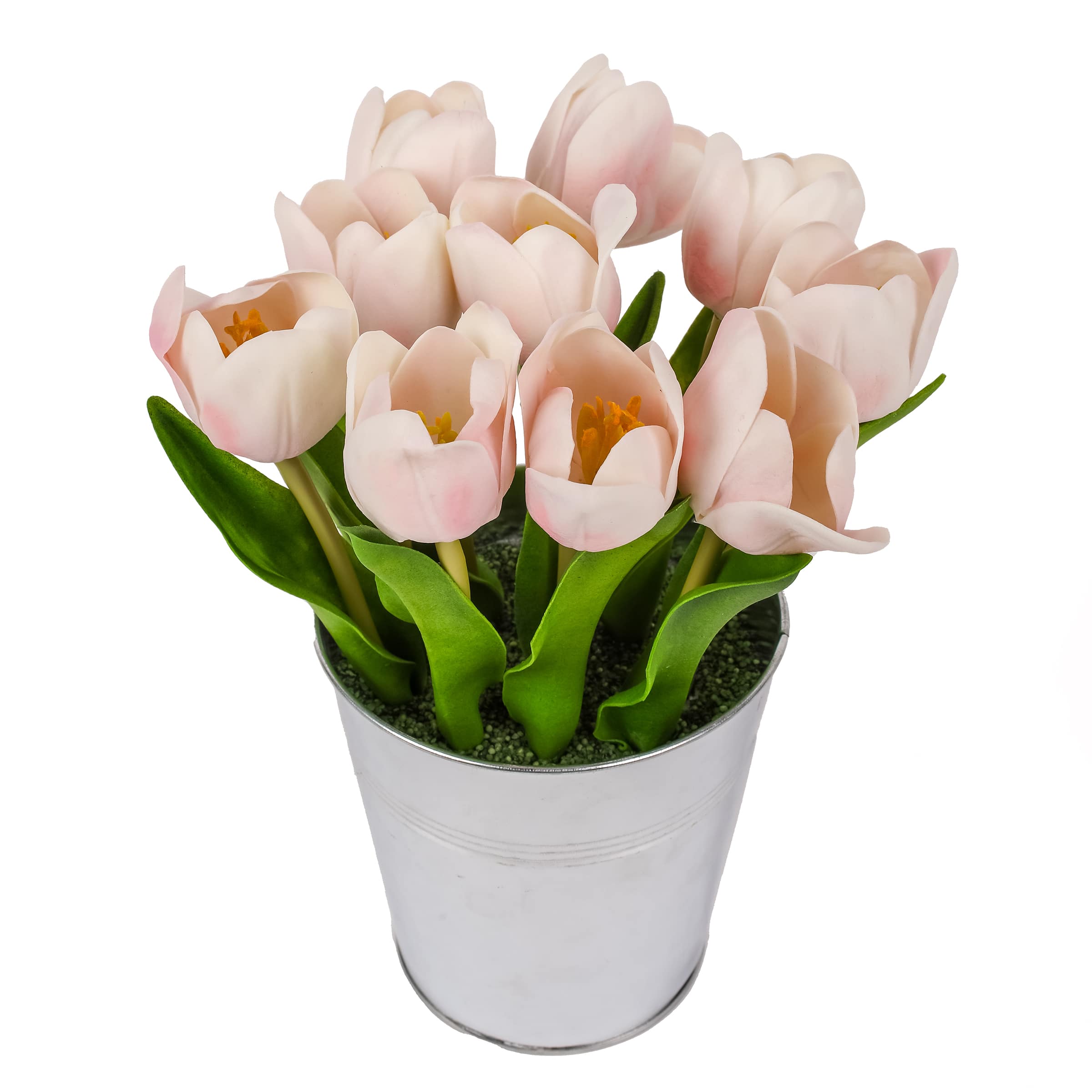 9" Tulip Bouquet in Metal Pot