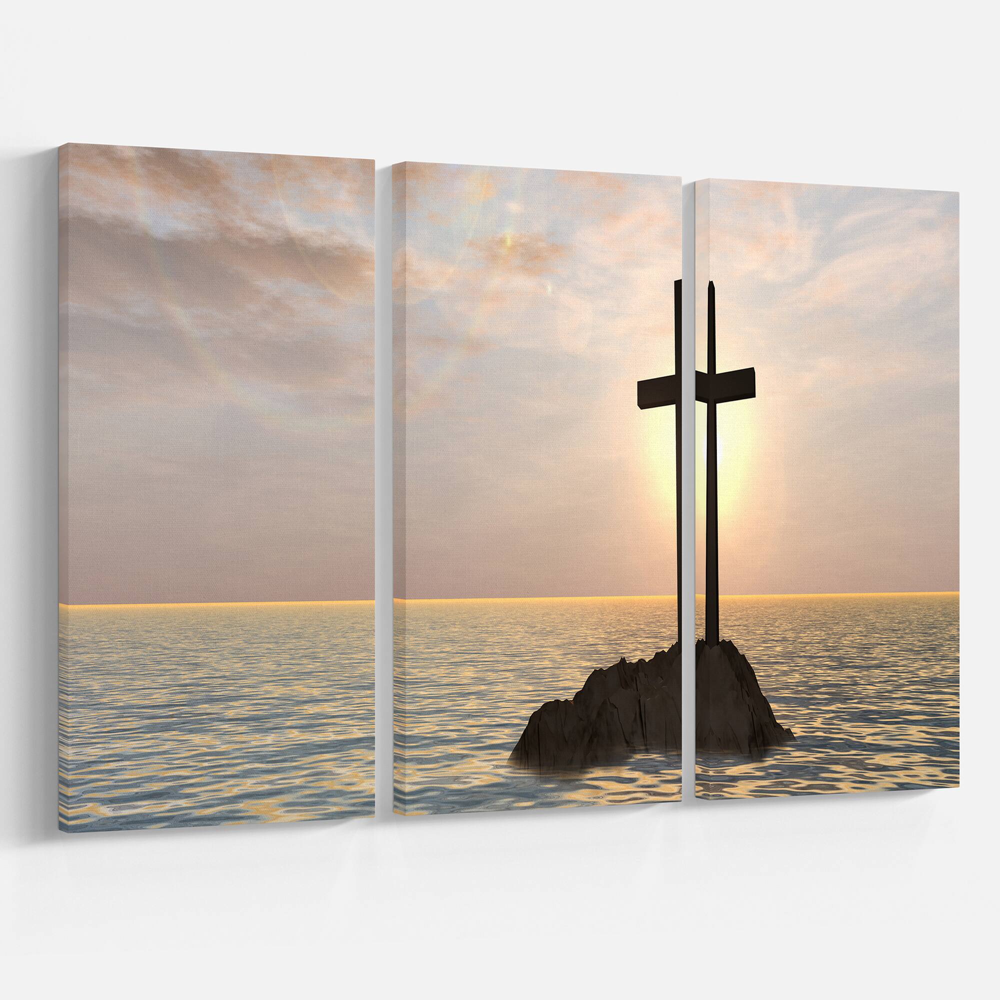 Designart - Jesus Christian Cross in Bay View
