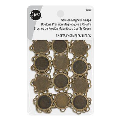 Dritz® Brass Flower Shape Sew-On Magnetic Snaps, 12 Sets | Michaels