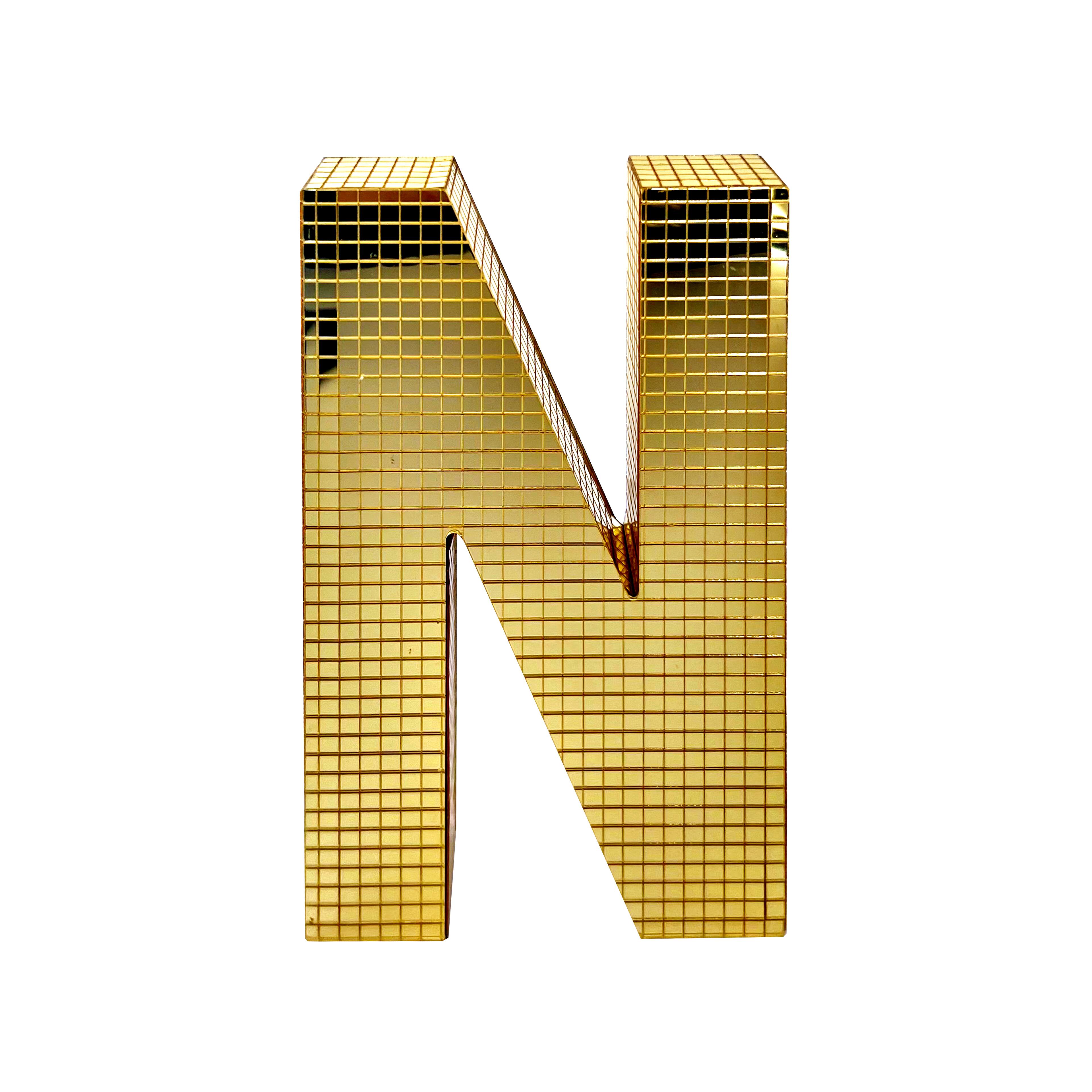 7.75&#x22; Gold Disco Tabletop Monogram Letter by Ashland&#xAE;