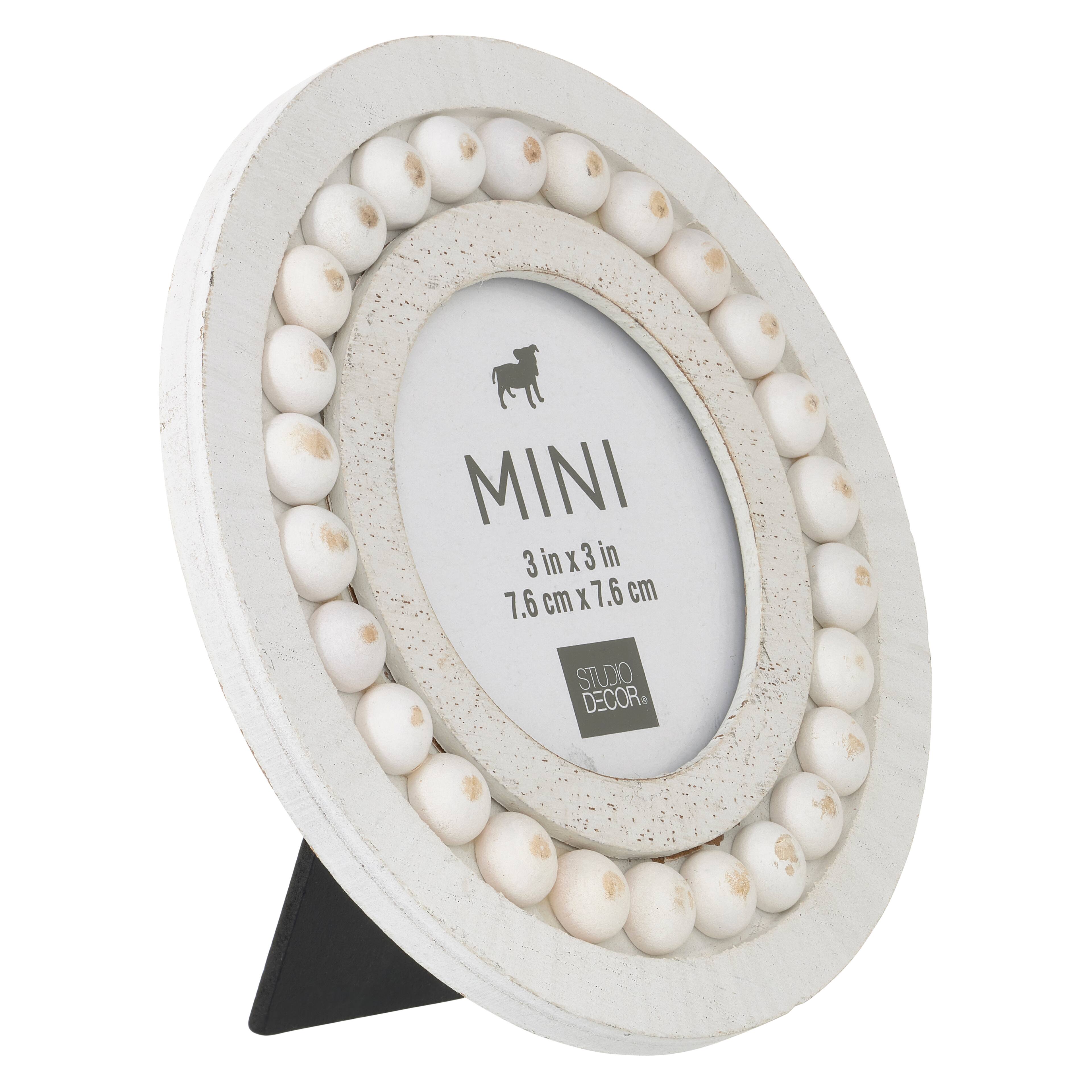 24 Pack: White Beaded Round 3" x 3" Mini Frame by Studio Décor®