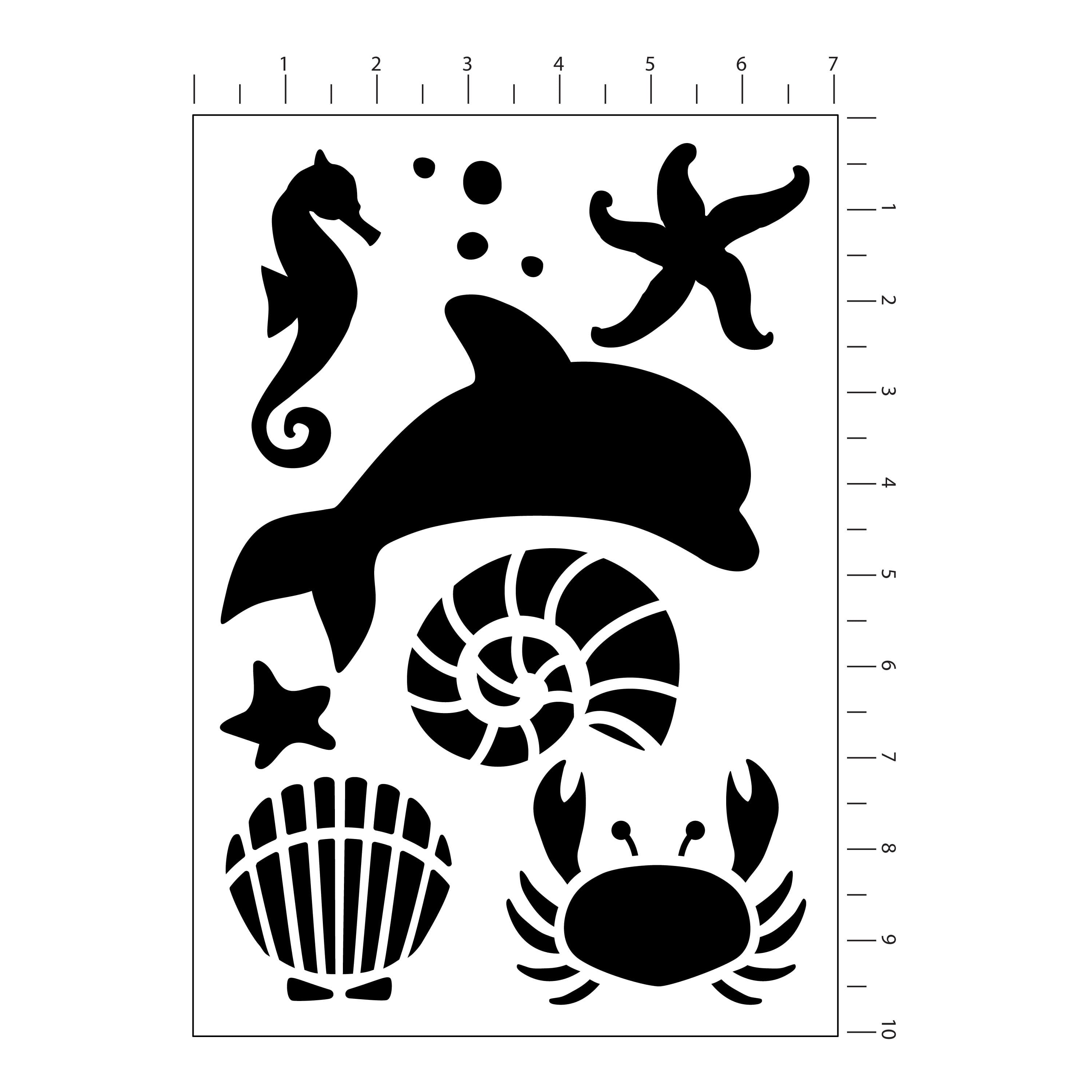 Sea Life Stencils by Craft Smart&#xAE;, 7&#x22; x 10&#x22;