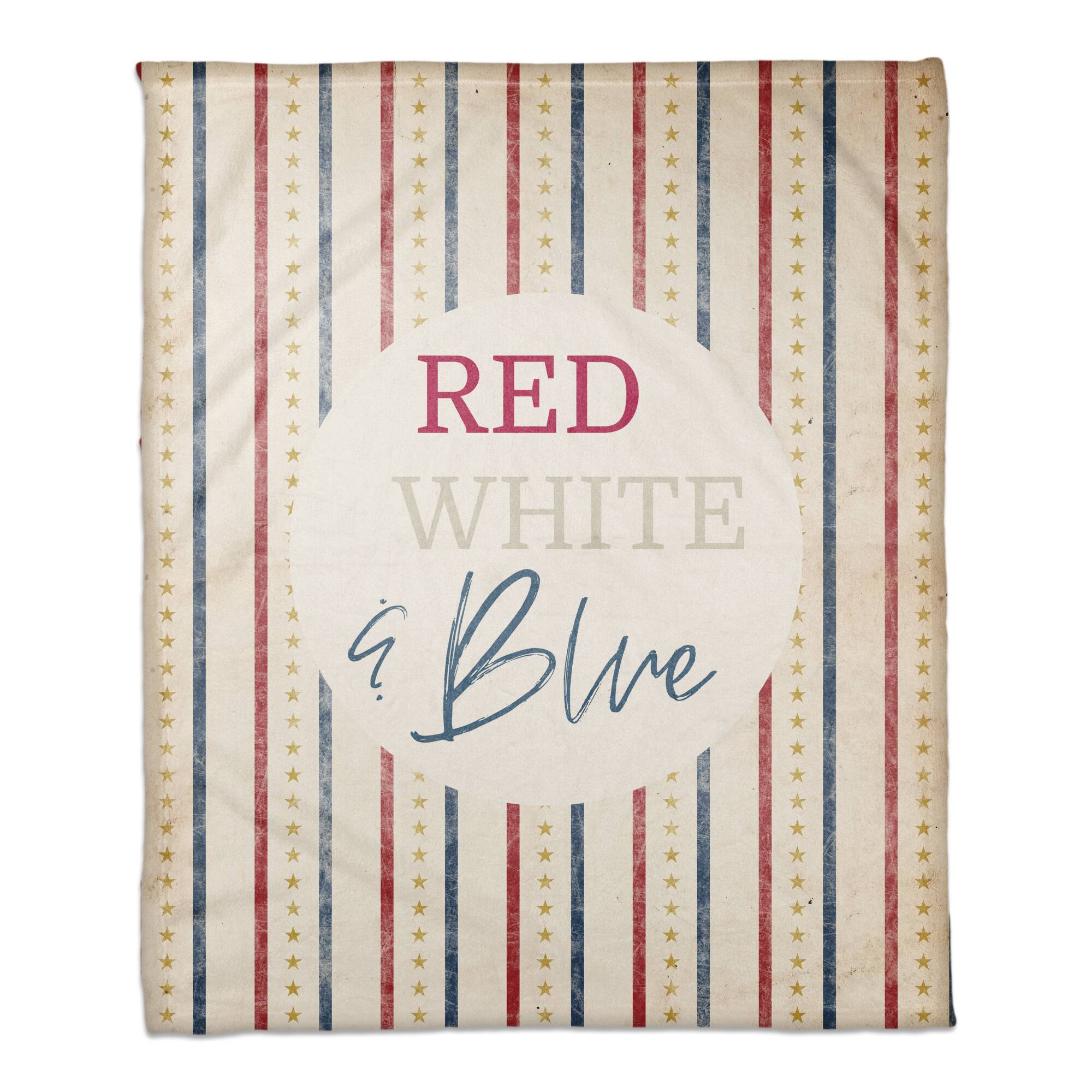 Red, White & Blue Coral Fleece Blanket