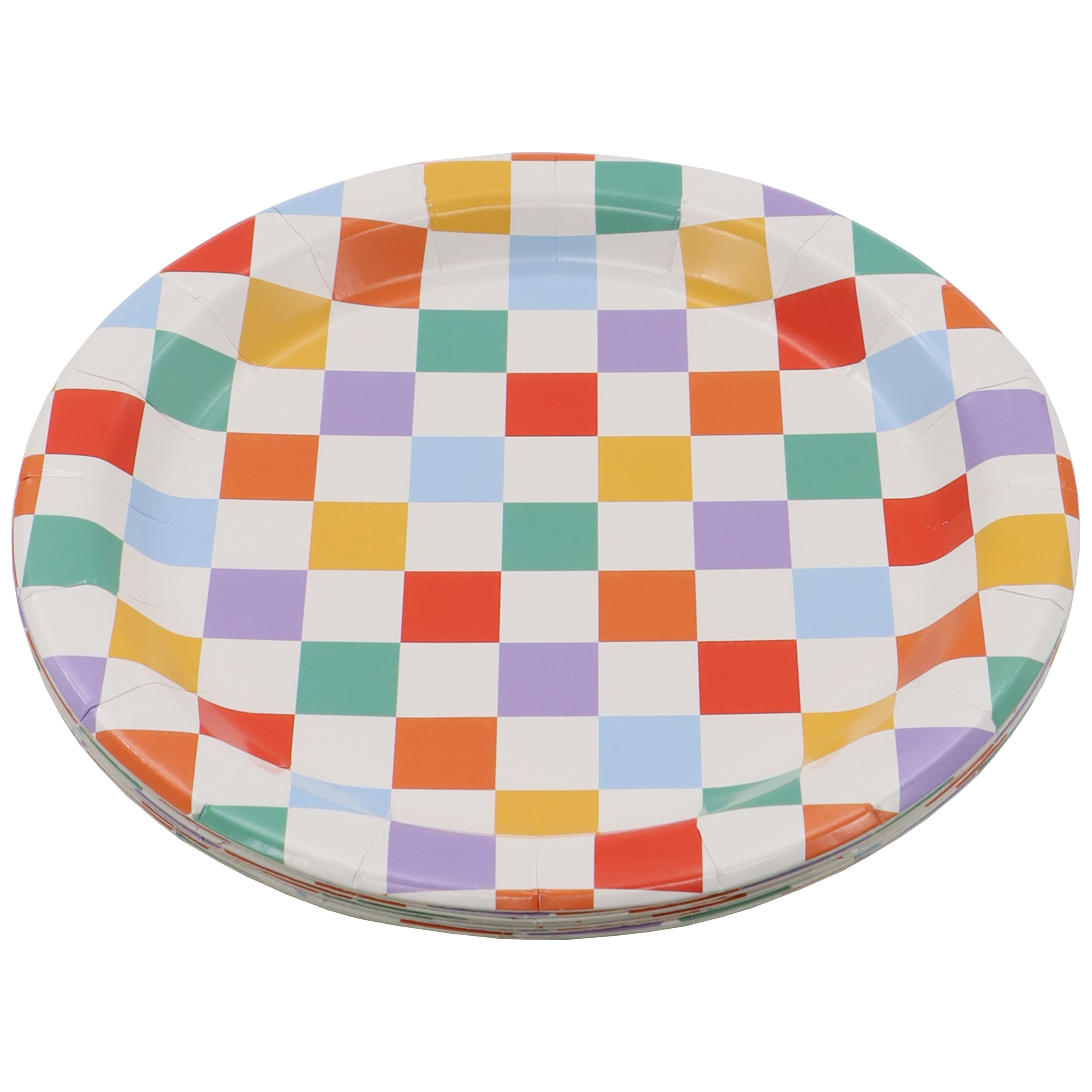 7&#x22; Multicolor Check Snack Plates, 10ct. by Celebrate It&#x2122;