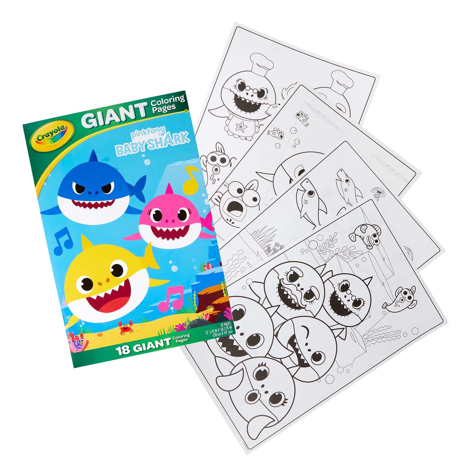 crayola baby shark giant coloring pages