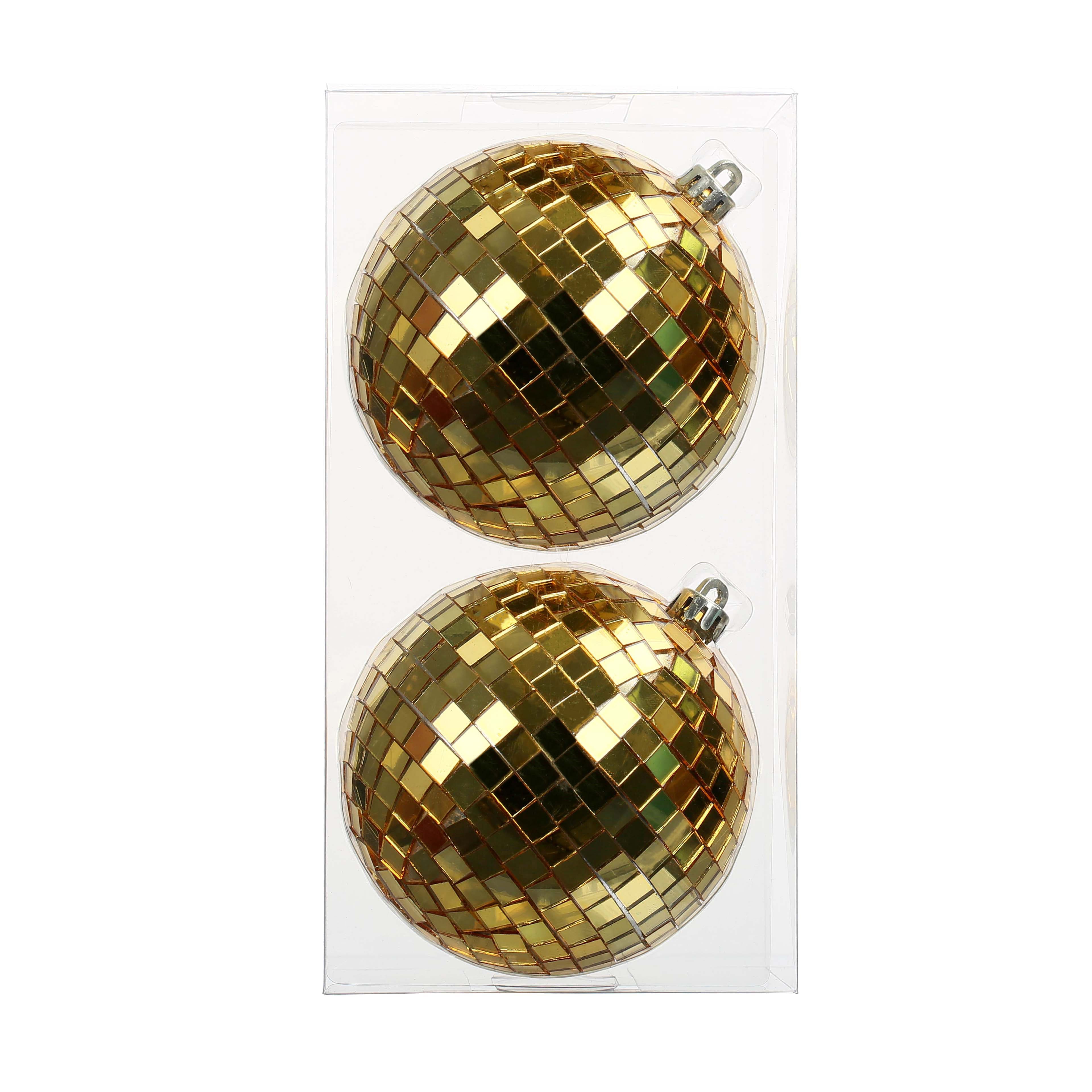 Ornement de boule disco or de 10,1 cm d&#x2019;Ashland paquet de 2