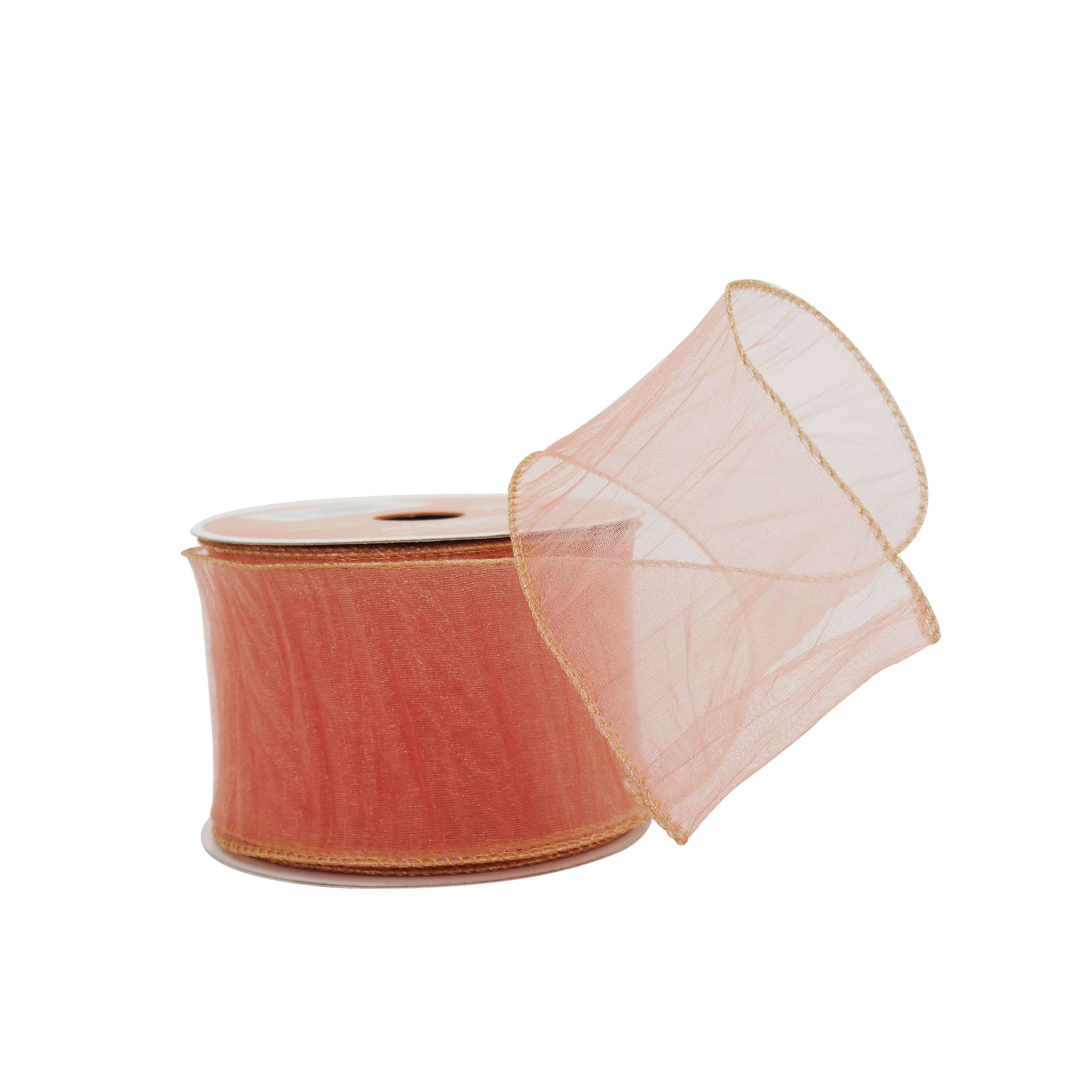 2.5" x 20ft. Pink Crinkle Wired Sheer Ribbon by Celebrate It® Blush Romance