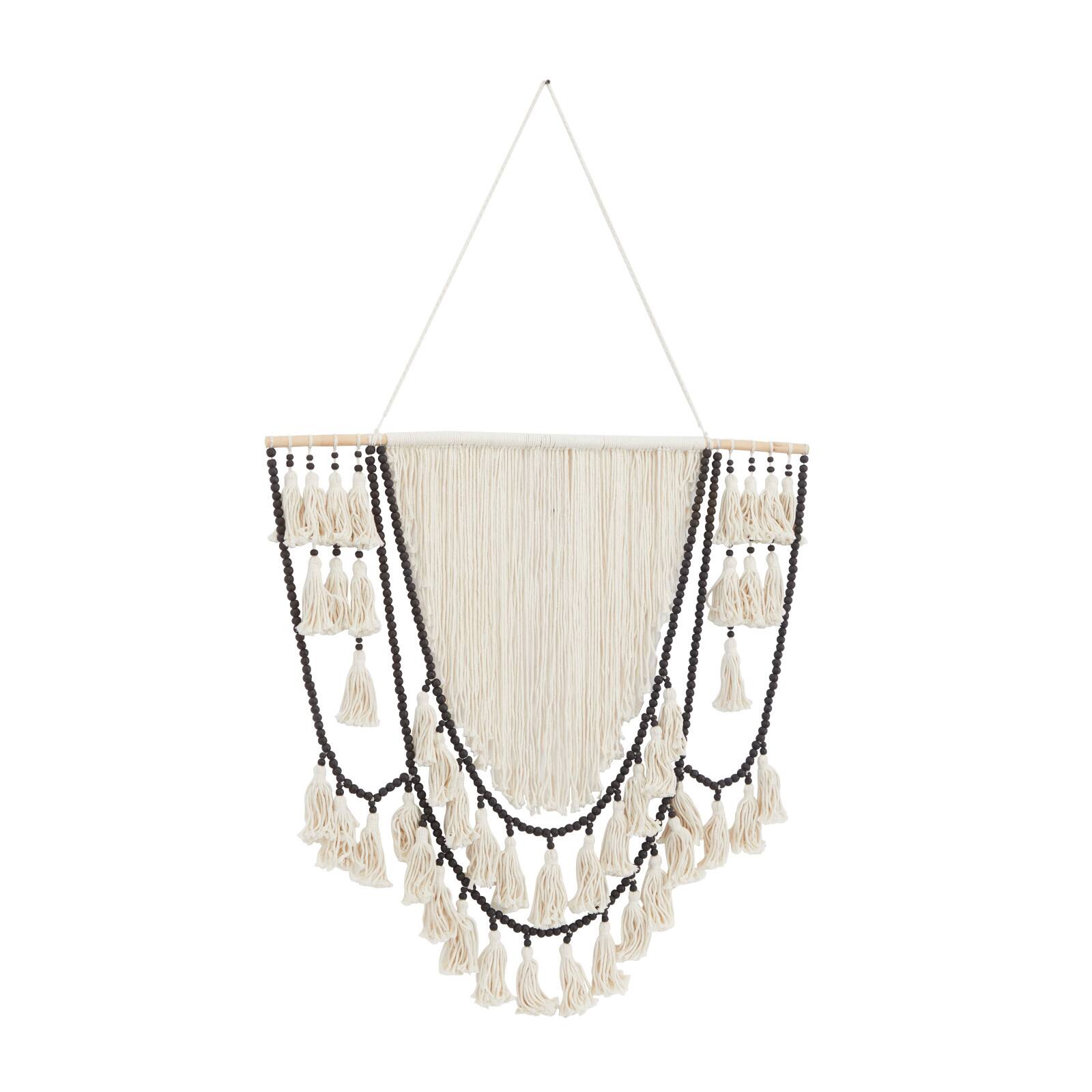 66&#x22; Traditional Macram&#xE9; &#x26; Wood Wall D&#xE9;cor