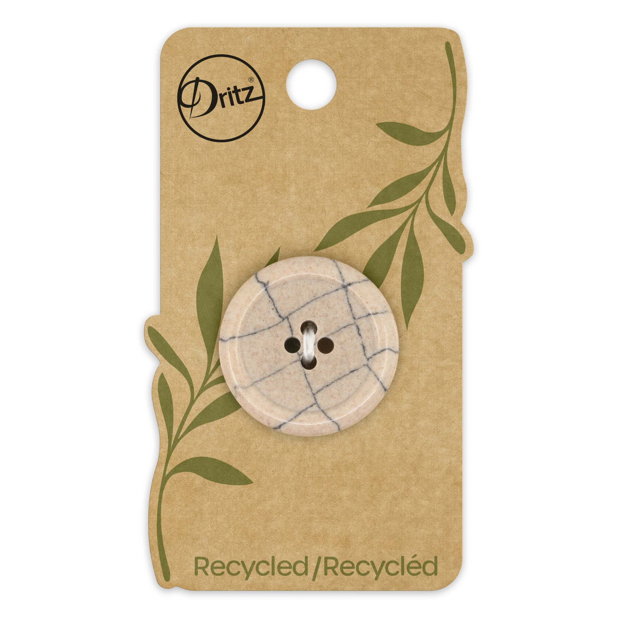 Dritz® 28mm Beige-Camel Recycled Polyester Round Button, 3ct.