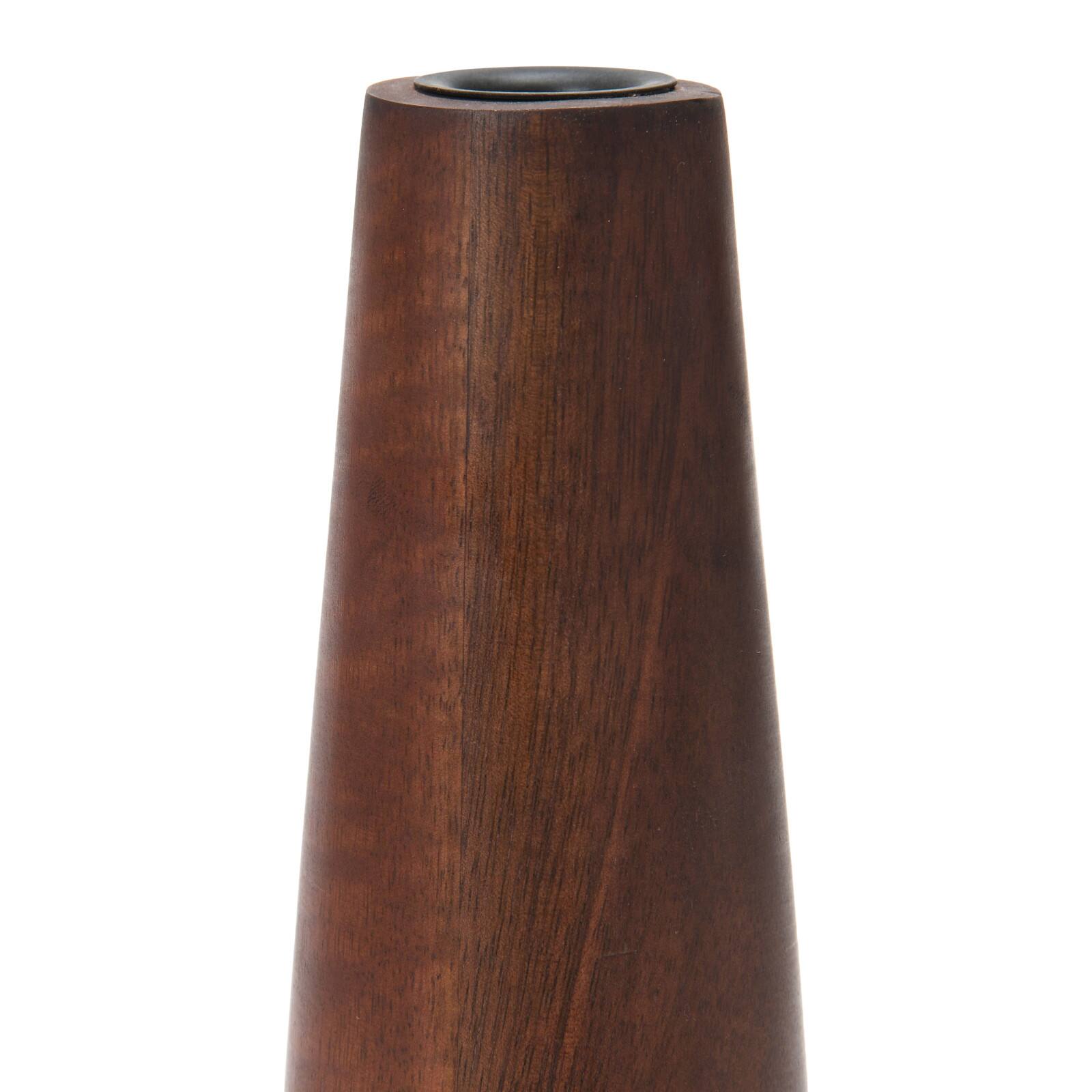 Hello Honey® 8'' Walnut Cone Shaped Mango Wood Taper Candle Holder
