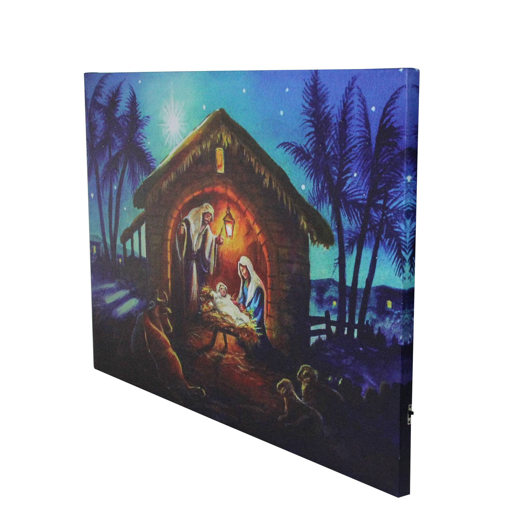 LED Fiber Optic Lighted Nativity Scene Christmas Wall Art