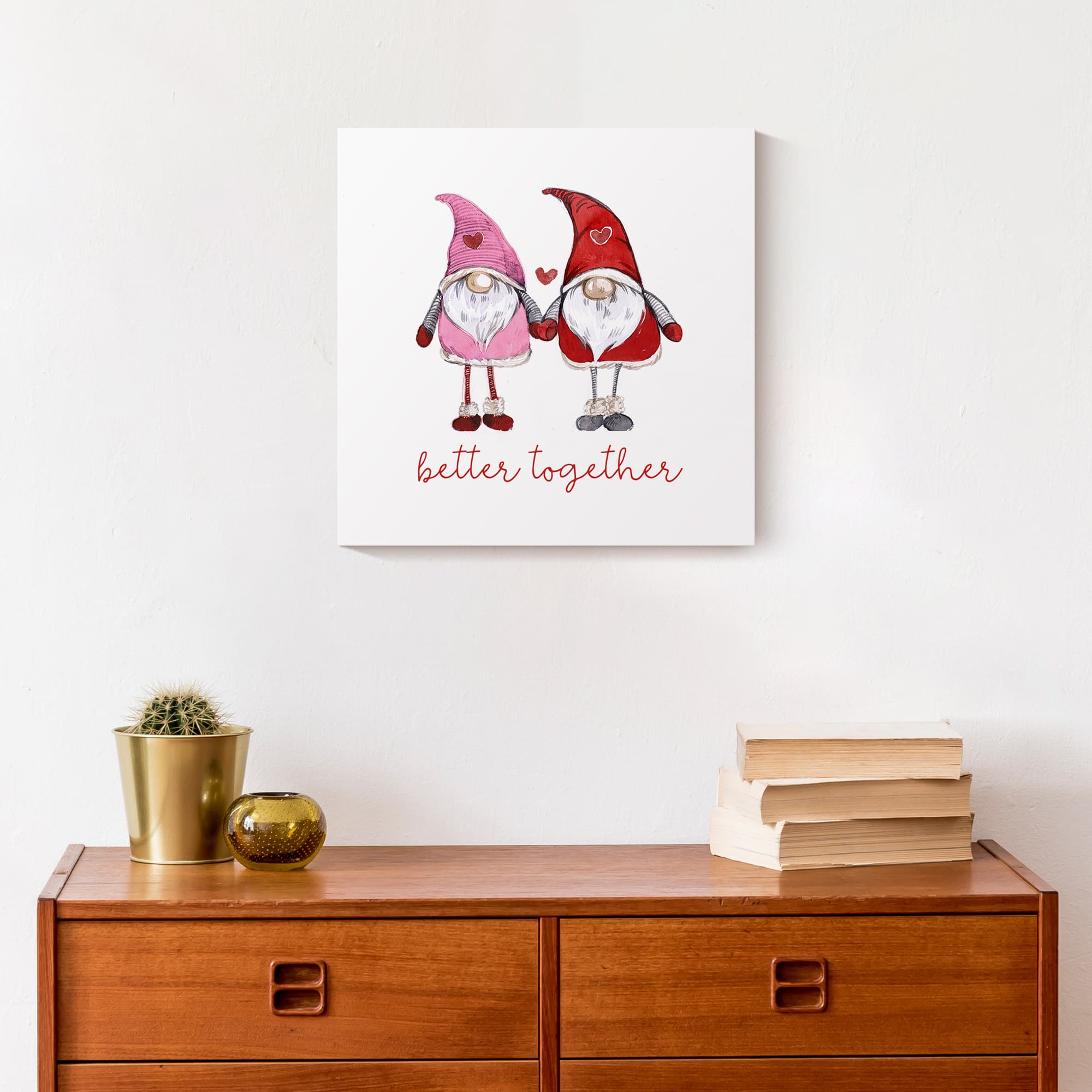 Love Gnomes Better Together 12" x 12" Canvas Wall Art