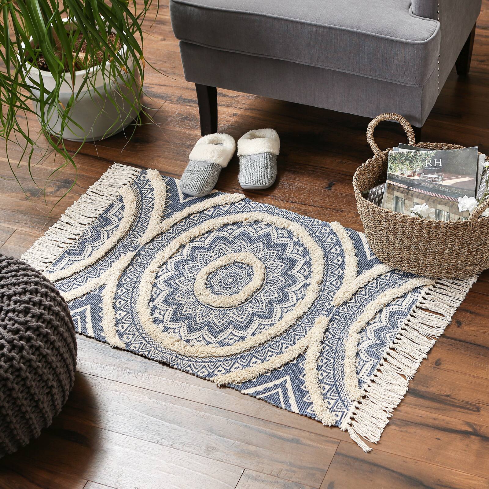 DII&#xAE; Printed Natural Hand-Loomed Shag Rug, 2ft. x 3ft.