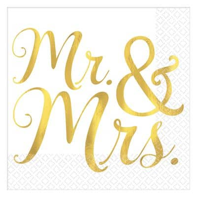 Premium Wedding Mr. & Mrs. Beverage Napkins, 48ct. | Michaels