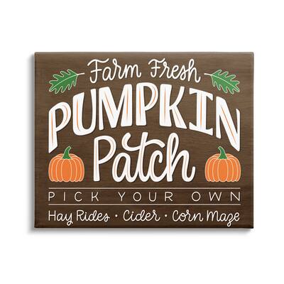 Stupell Industries Farm Fresh Pumpkin Patch Sign Black Checkered Plaid