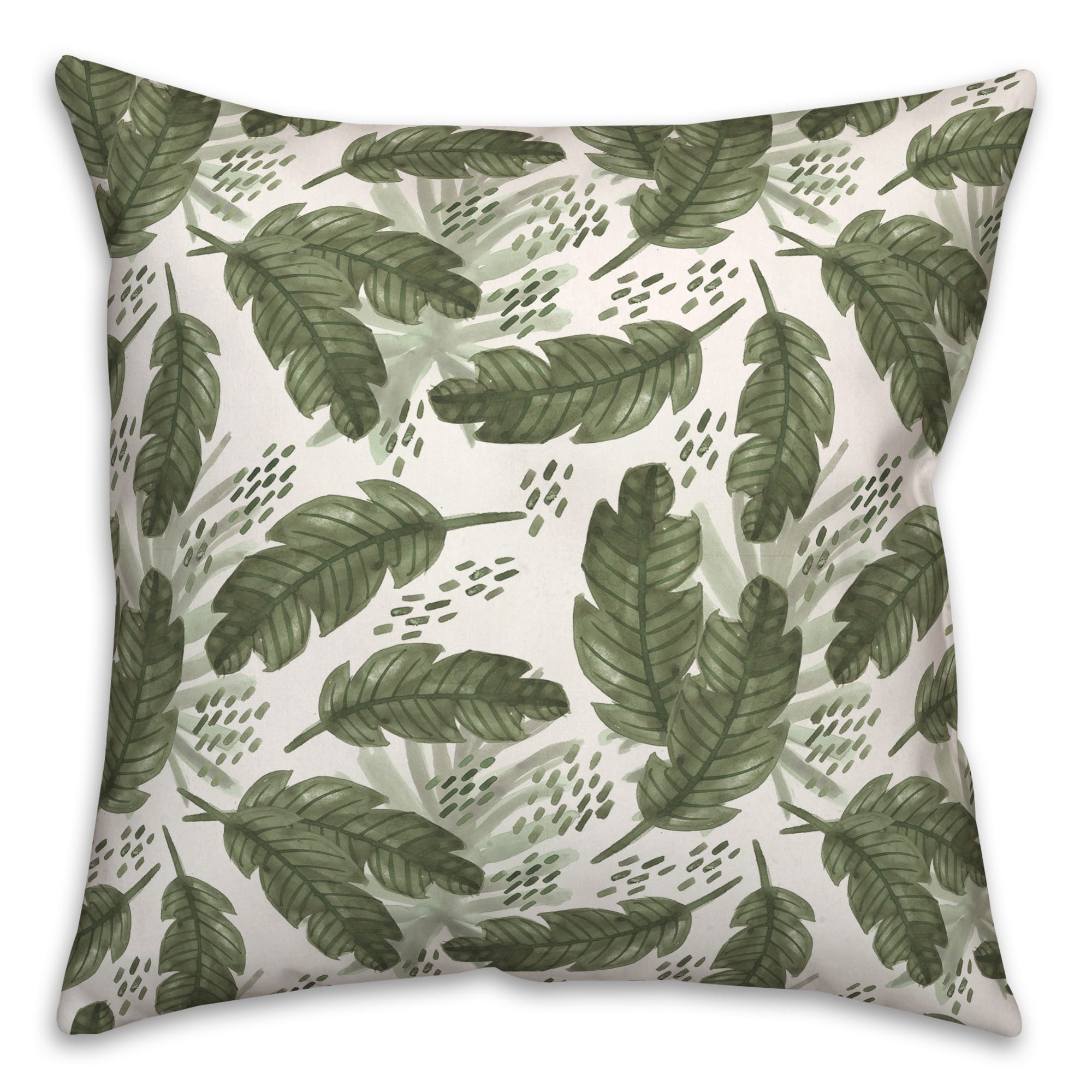 Tropical Leaves Pattern 18&#x22; x 18&#x22; Throw Pillow