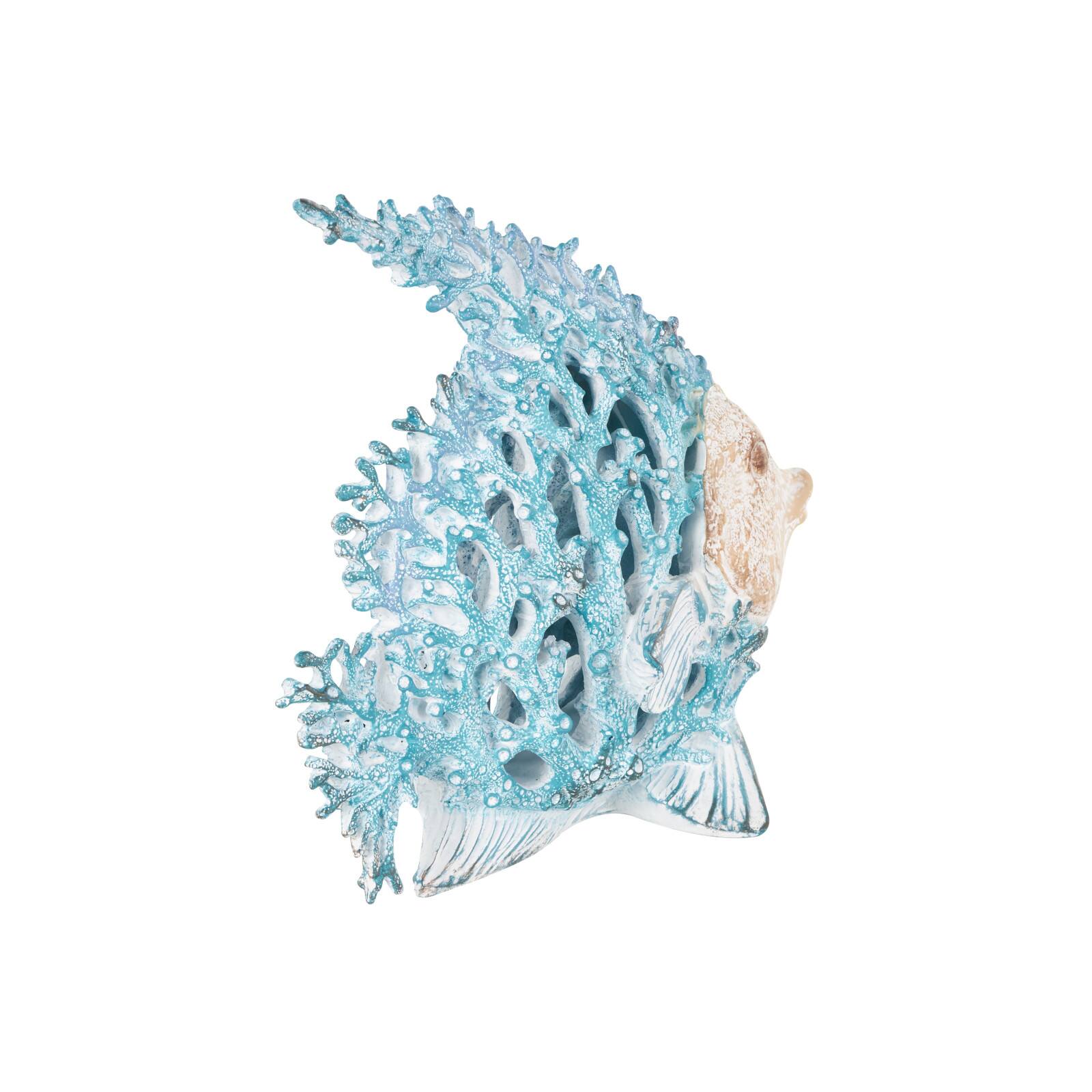 11" Textured Polystone Fish Sculpture with White Fins