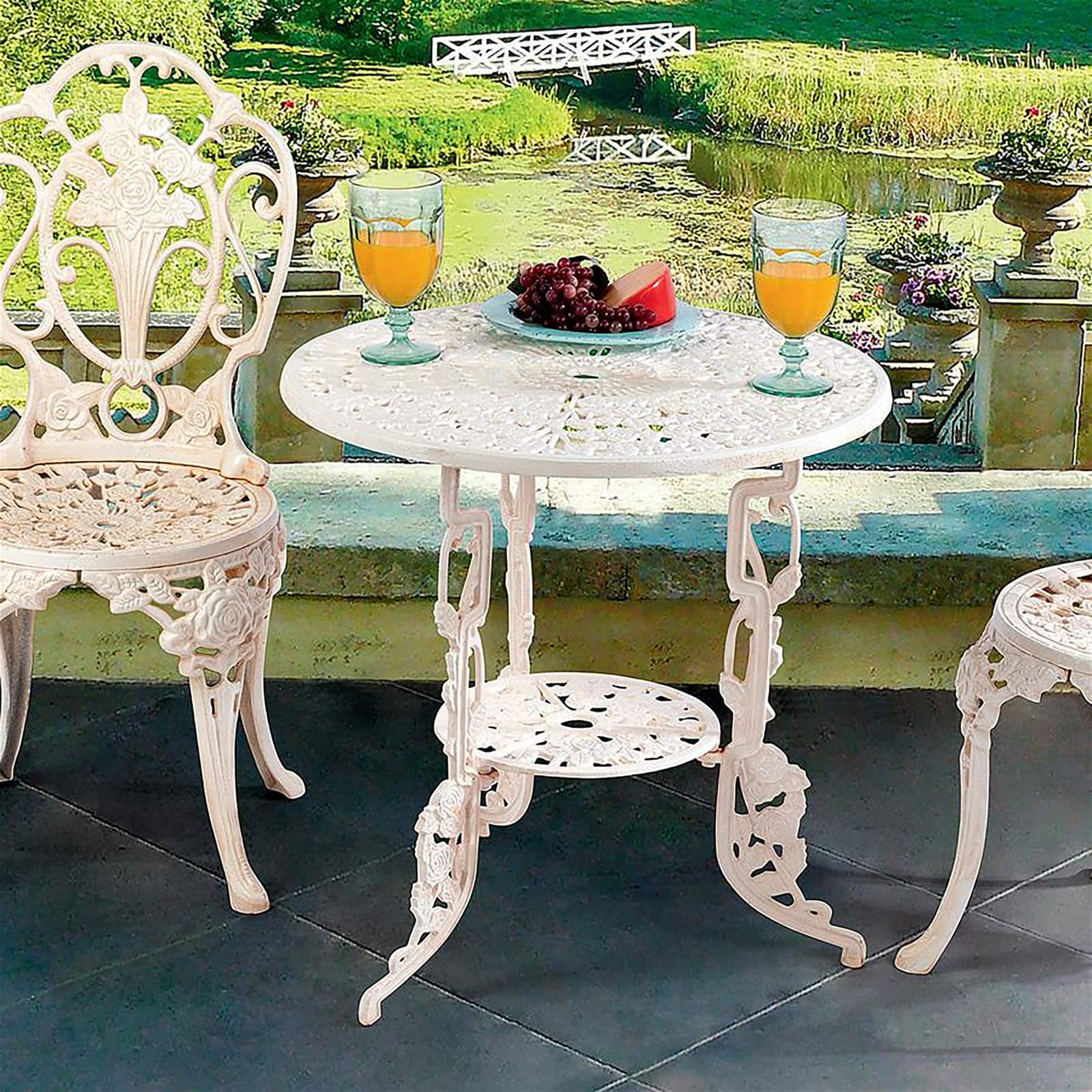 Design Toscano 24&#x22; Villa Ravello Rose Garden Cast Iron Bistro Table