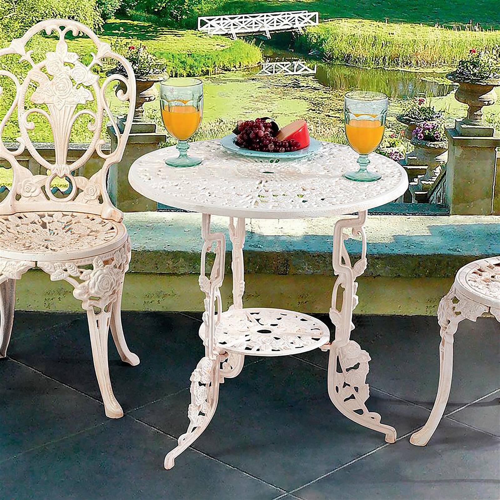 Design Toscano 24" Villa Ravello Rose Garden Cast Iron Bistro Table