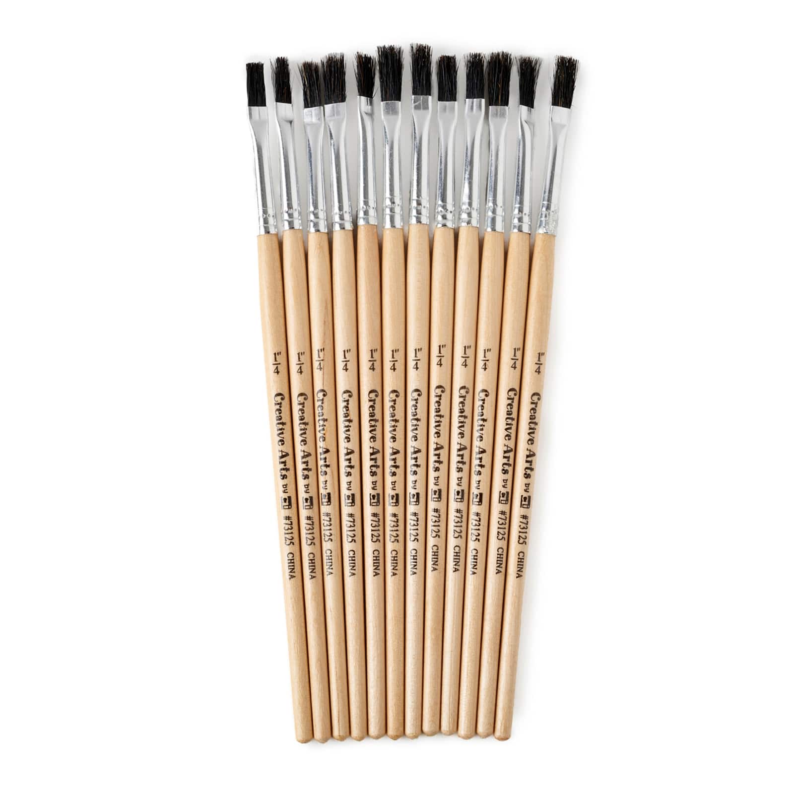 Charles Leonard 1/4" Flat Tip Brush Set, 6 Packs of 12